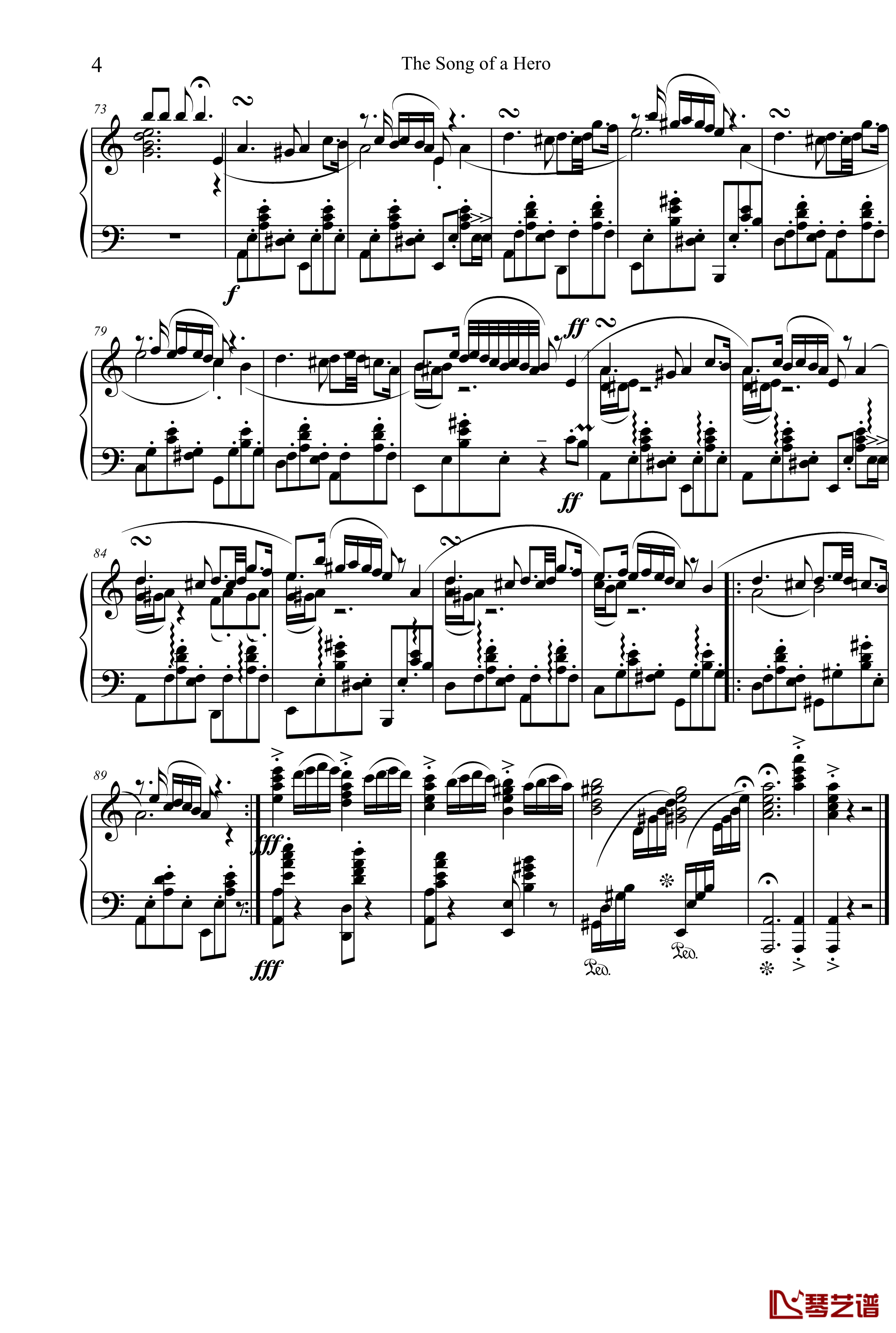 The Song of a Hero钢琴谱-项海波4