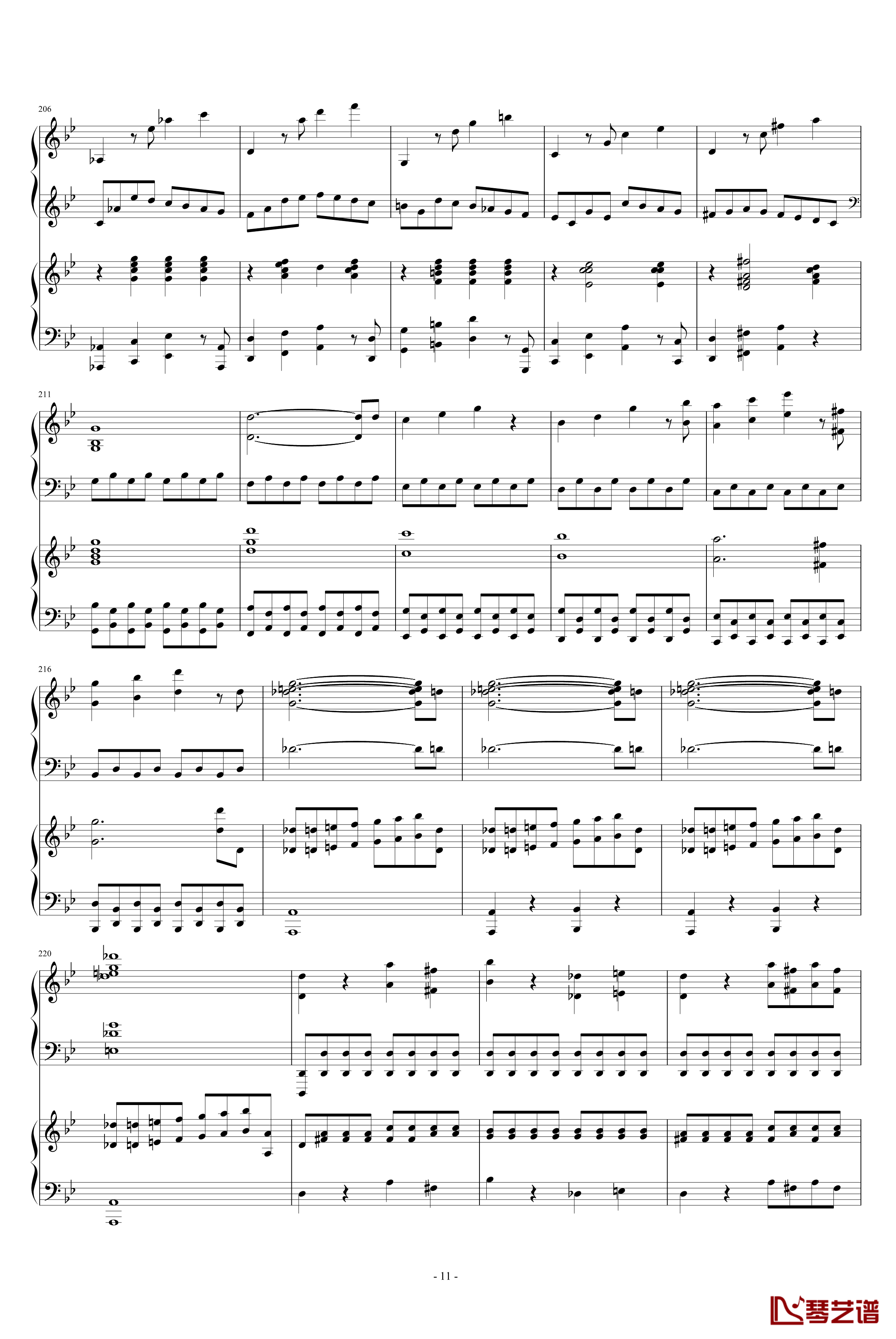 第四十号交响曲第一乐章钢琴谱-双钢琴-莫扎特11