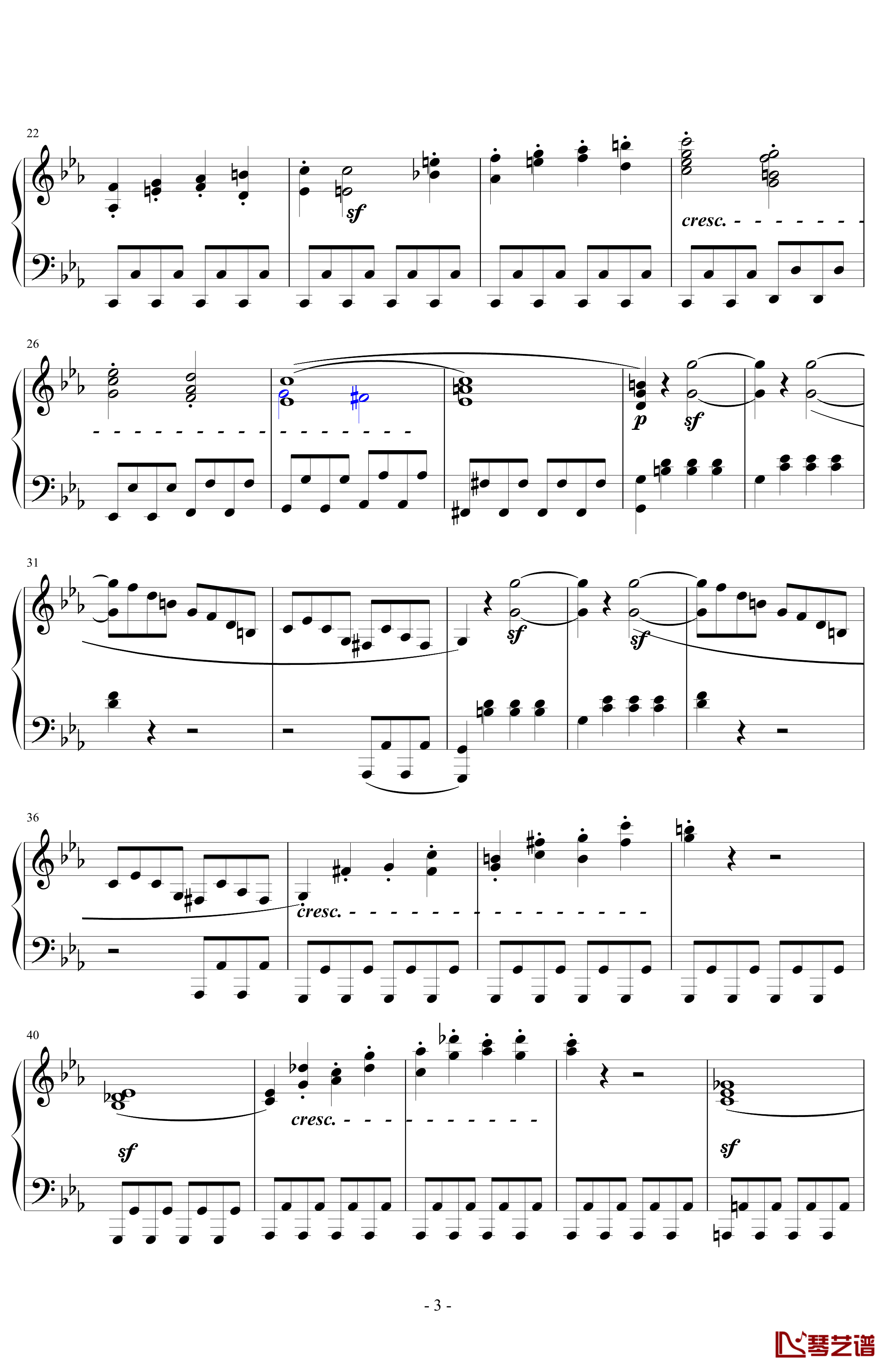 悲怆奏鸣曲第一乐章钢琴谱-贝多芬-beethoven3