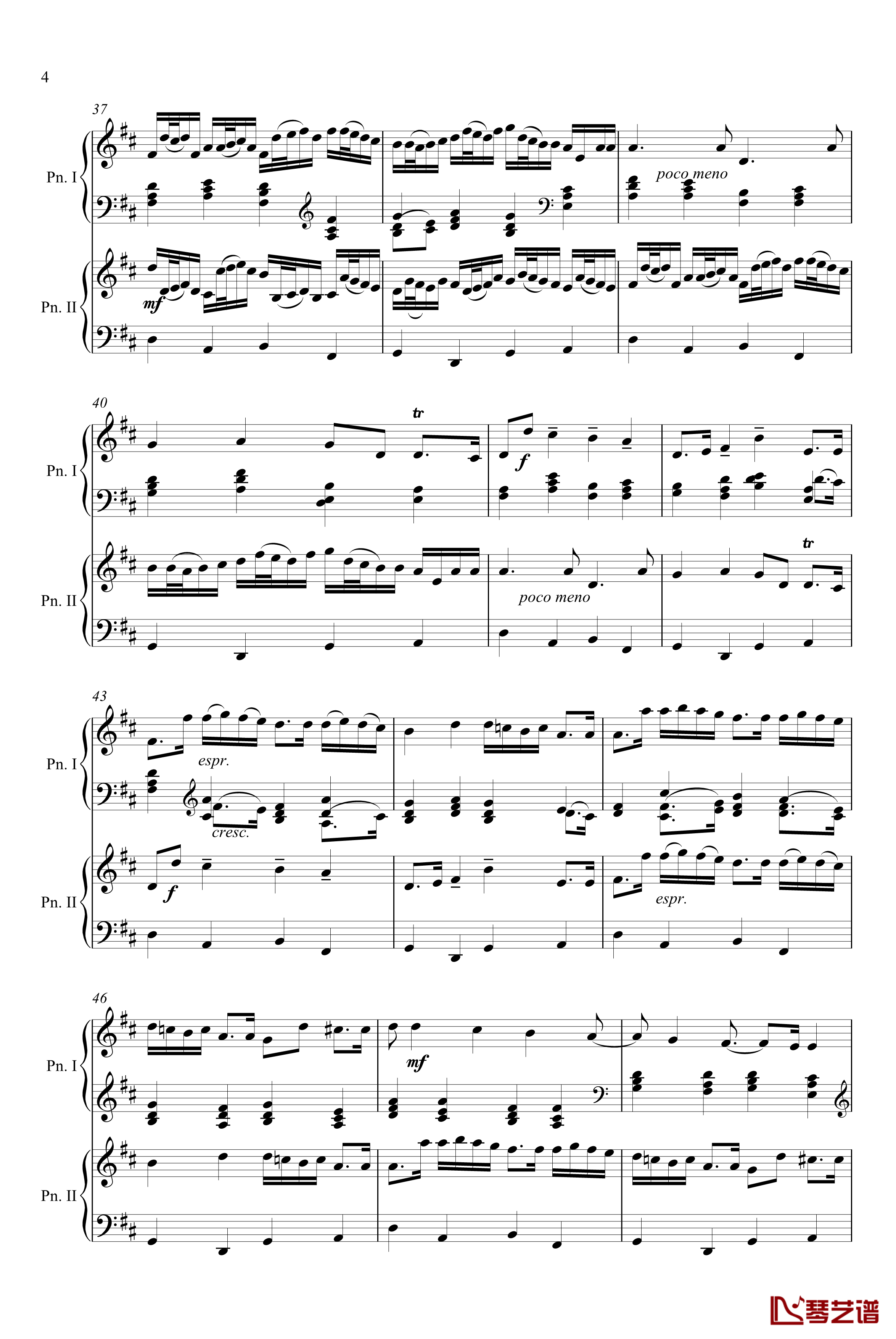 卡农钢琴二重奏版钢琴谱-帕赫贝尔-Pachelbel4