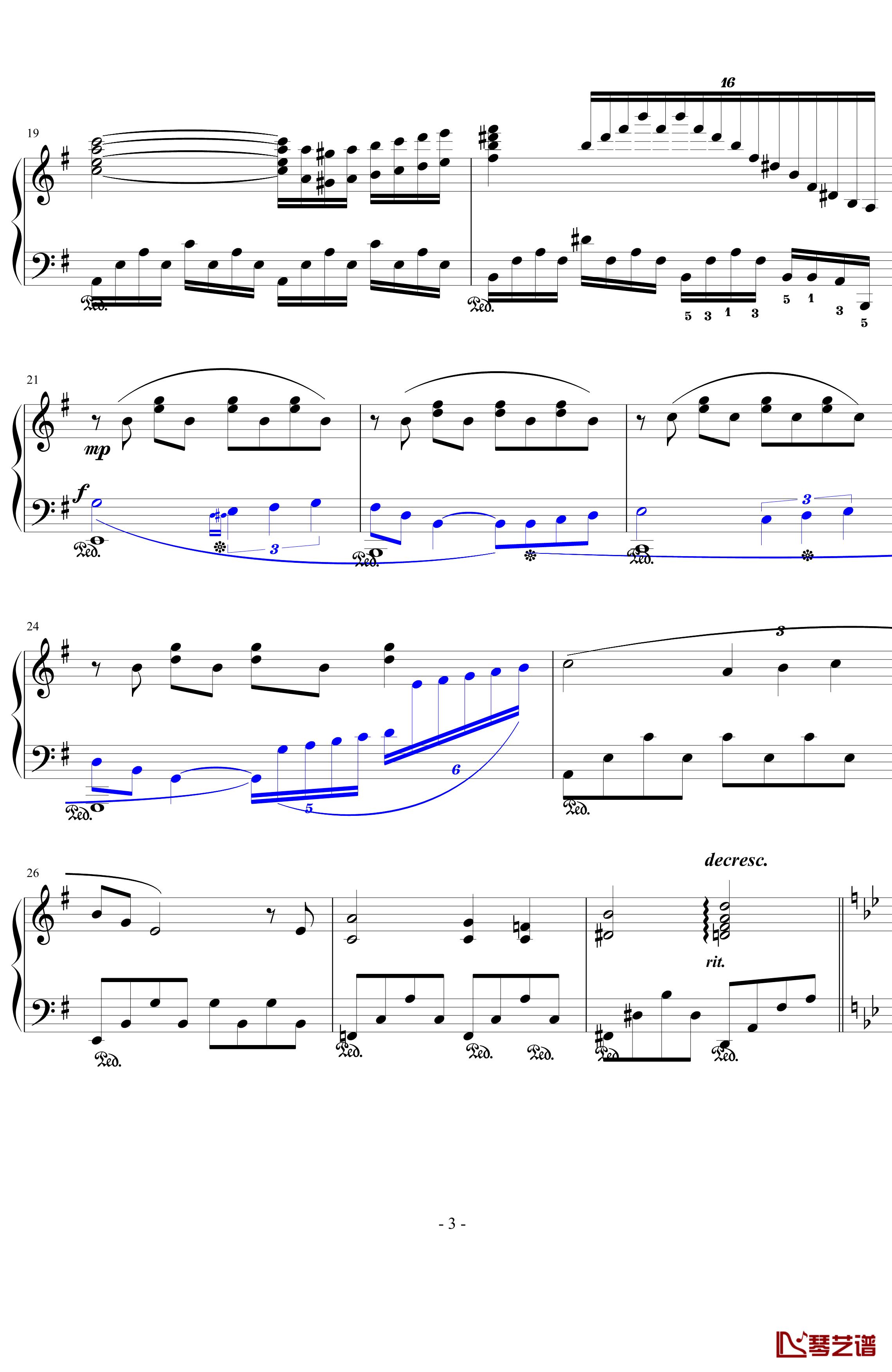 星空的旋律钢琴谱-3K精制版-克莱德曼3