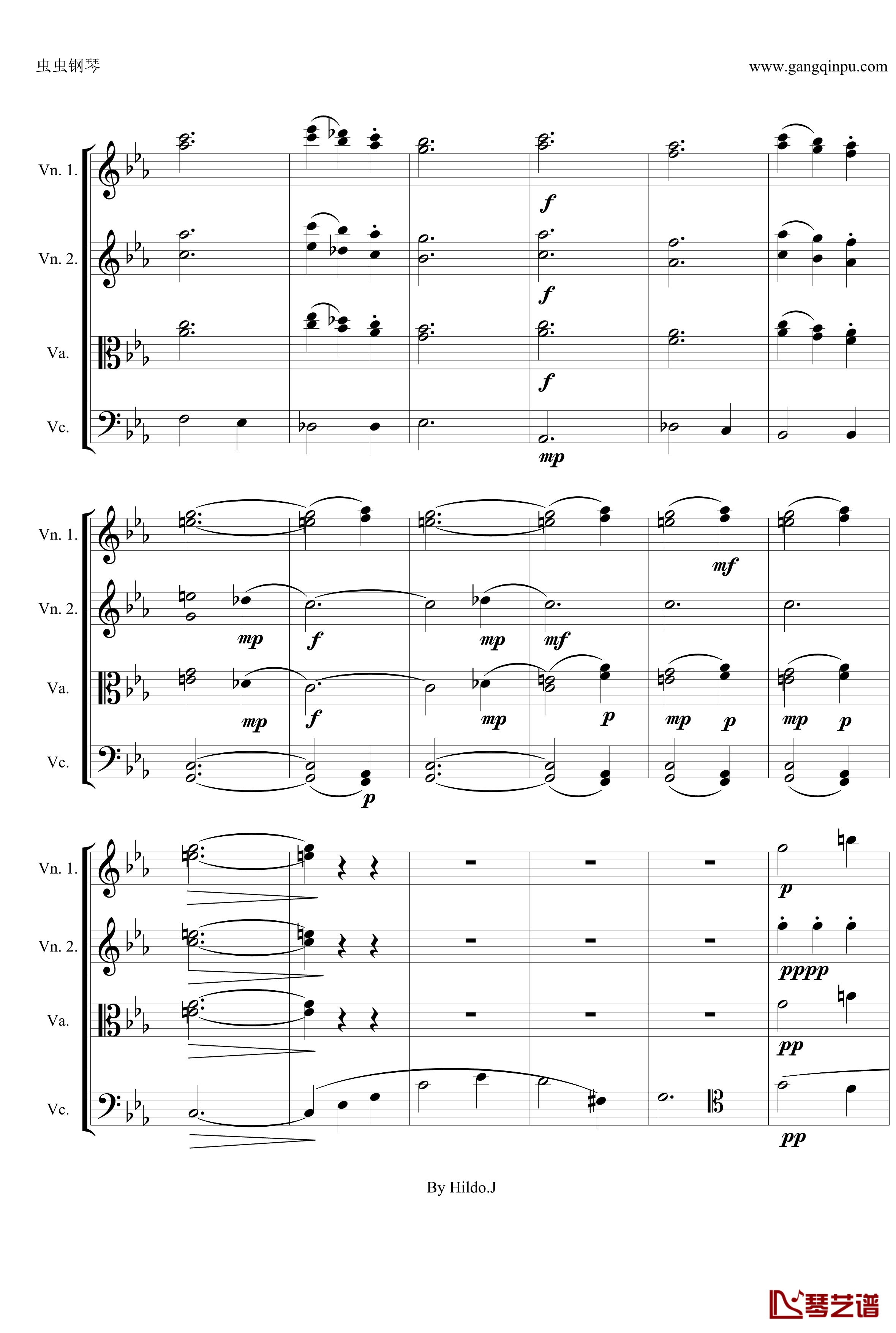 命运交响曲第三乐章钢琴谱-弦乐版-贝多芬-beethoven7