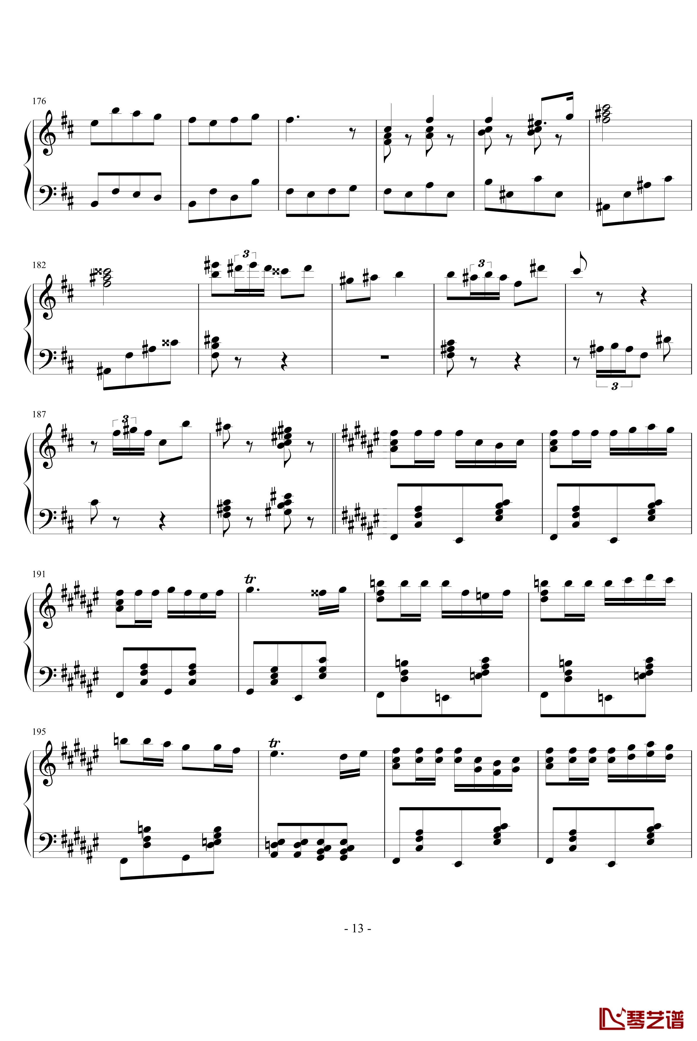 卡门幻想曲钢琴谱-世界名曲13