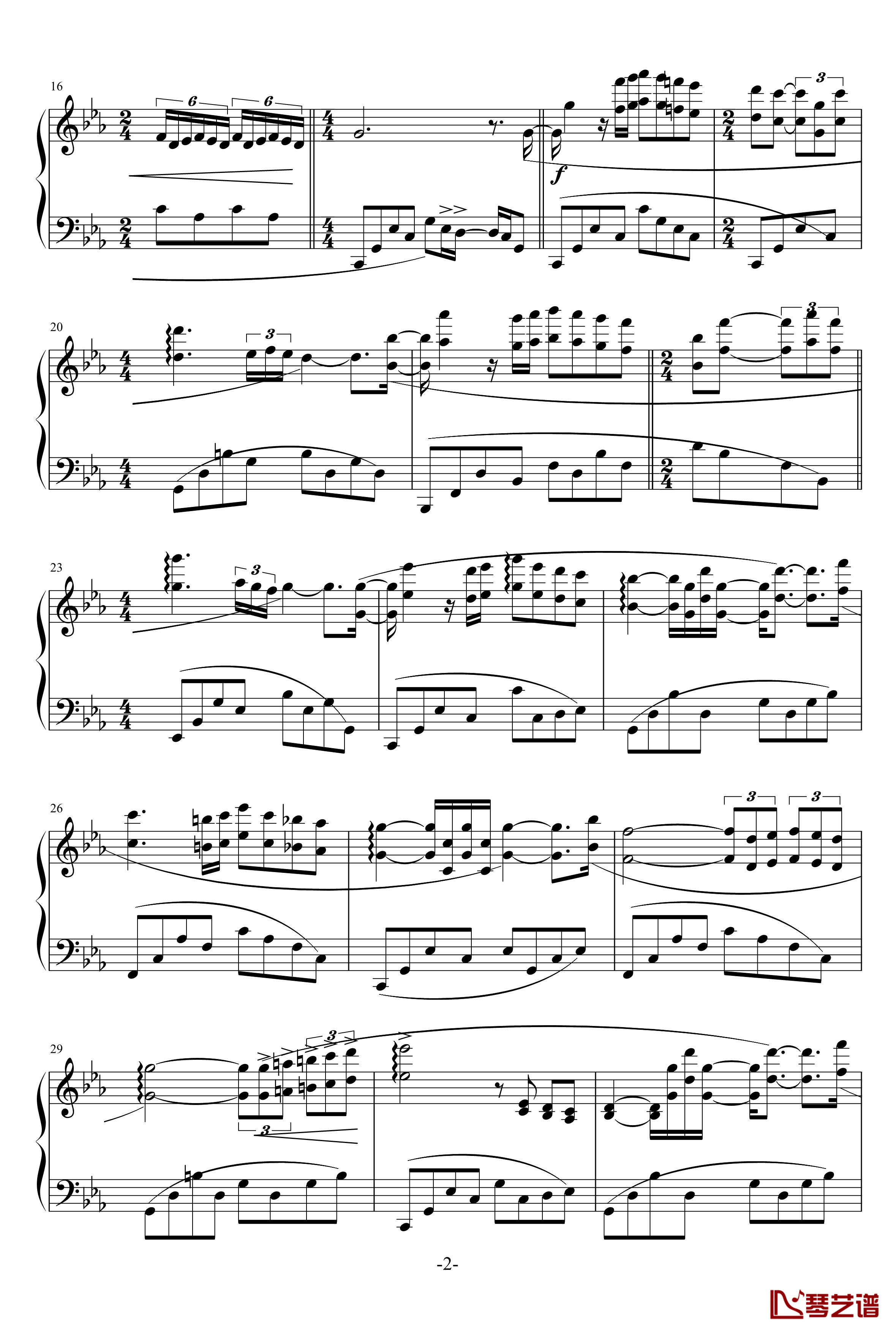 爱的协奏曲钢琴谱-演奏会版-克莱德曼2