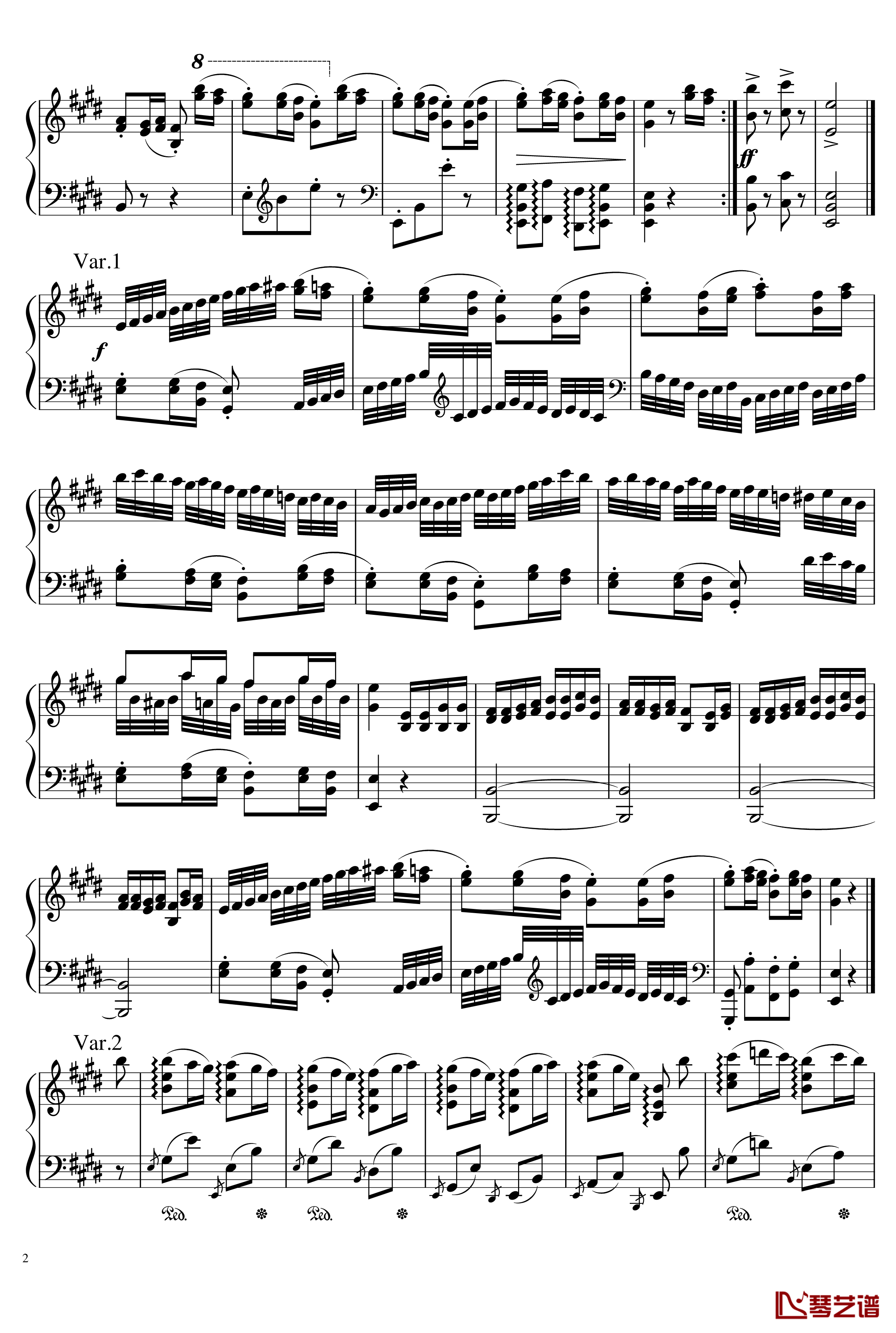 帕格尼尼主题变奏曲钢琴谱-Ice-KUN2