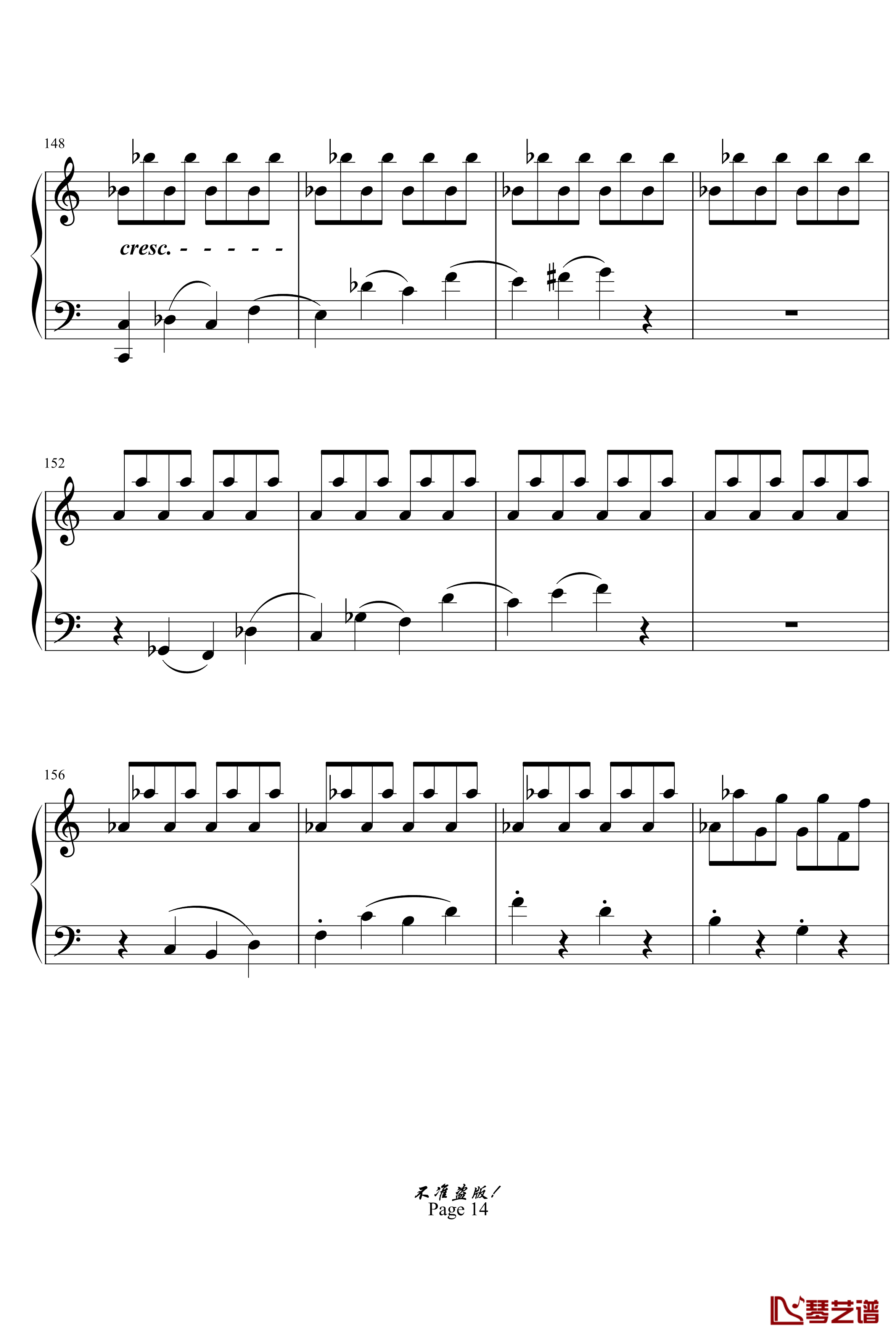 c小调第八钢琴奏鸣曲钢琴谱-悲怆第一乐章-beethoven-贝多芬14