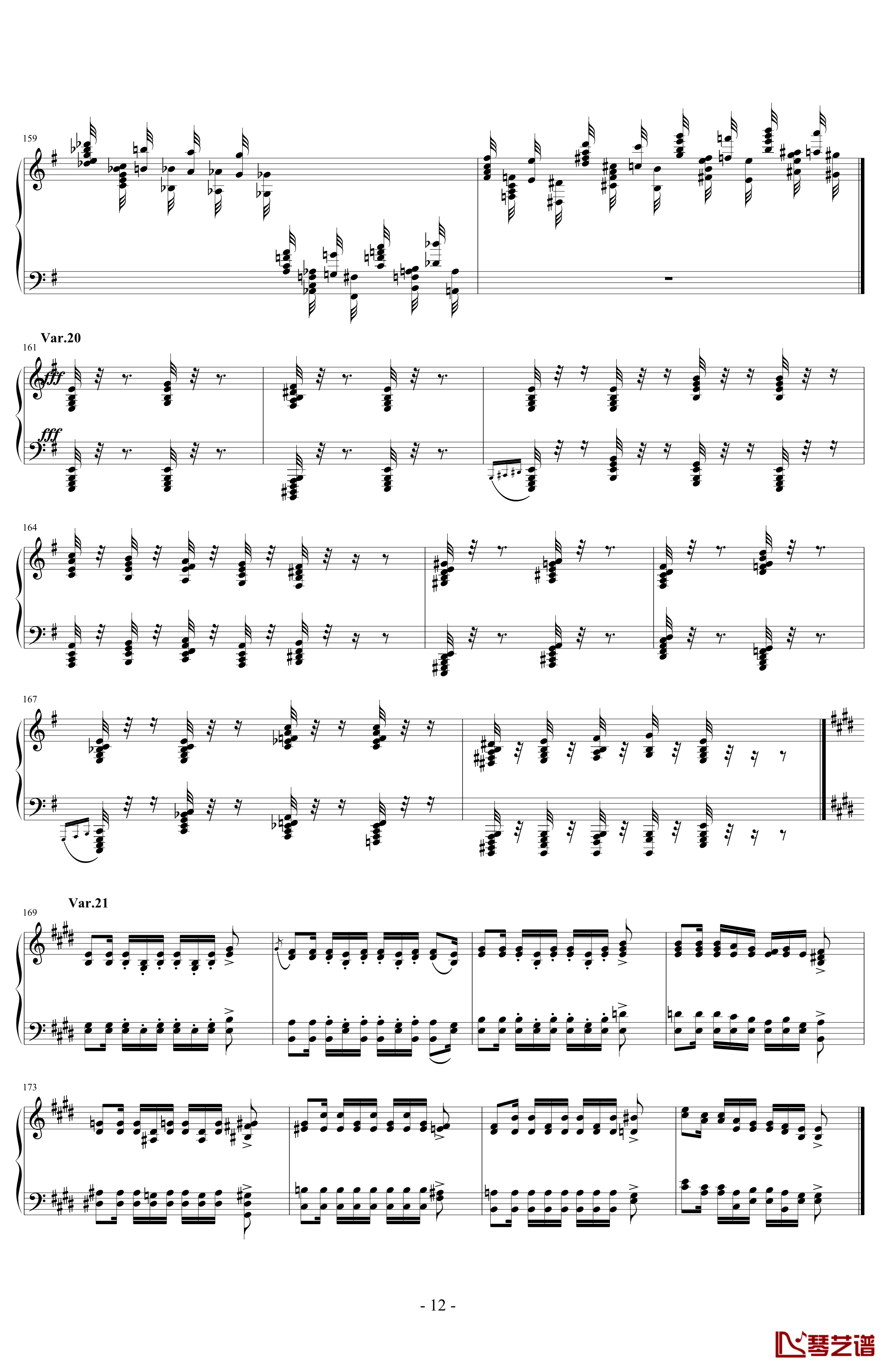 阿尔坎Op.39 No.12 变奏曲钢琴谱-Charles-Valentin Alkan12