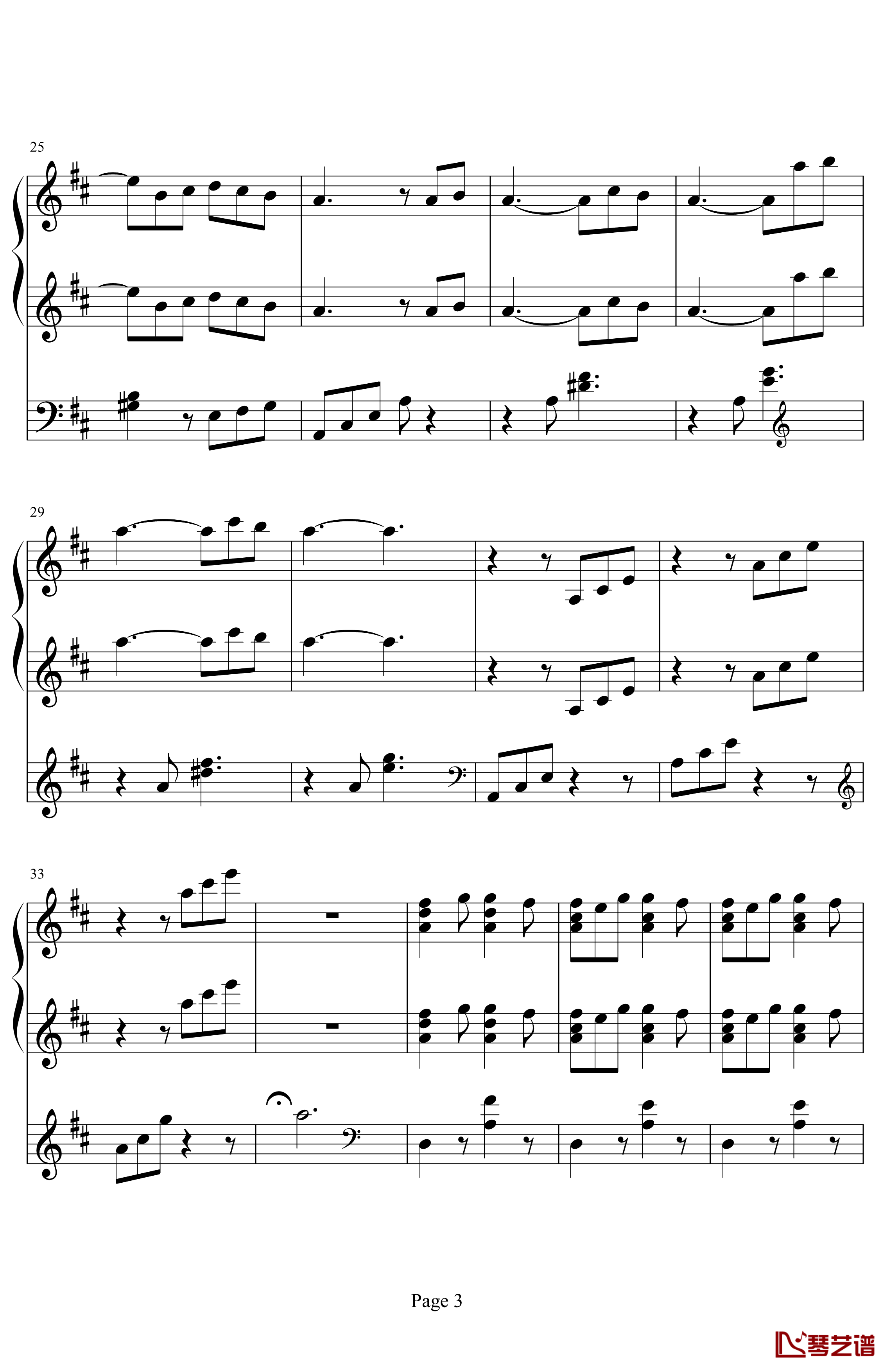 船歌钢琴谱-奥芬巴赫3