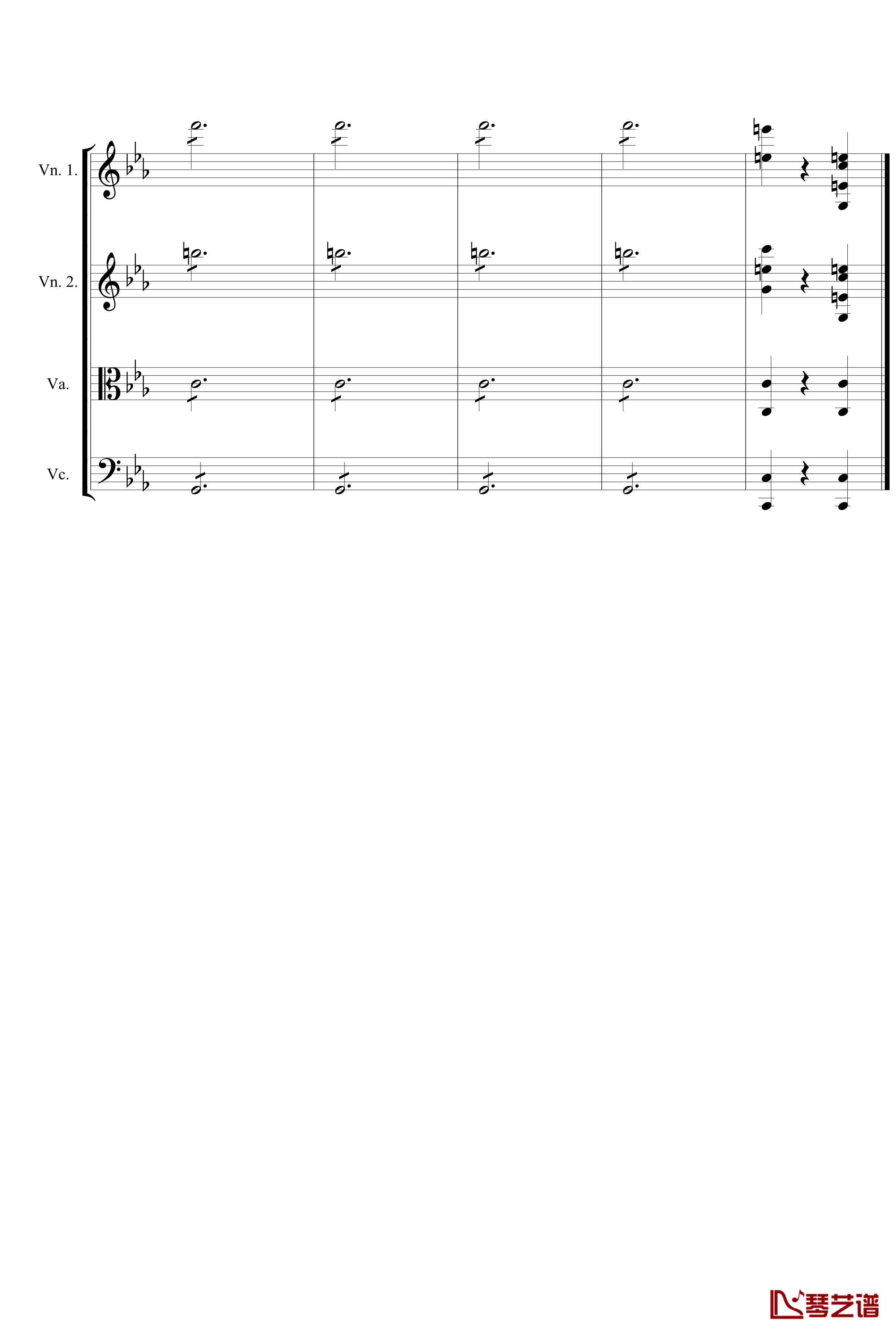 Symphony No.5 in C Minor 3rd钢琴谱-String quartet-贝多芬-beethoven24