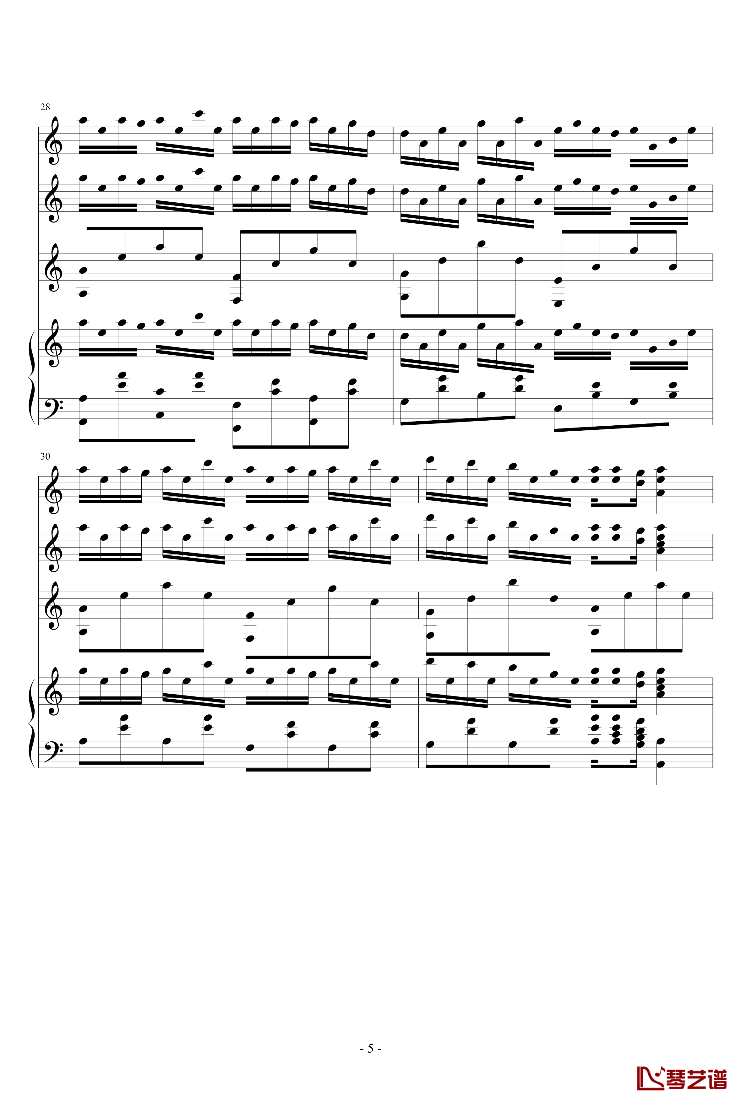追月海钢琴谱-总谱-瑜乐星5