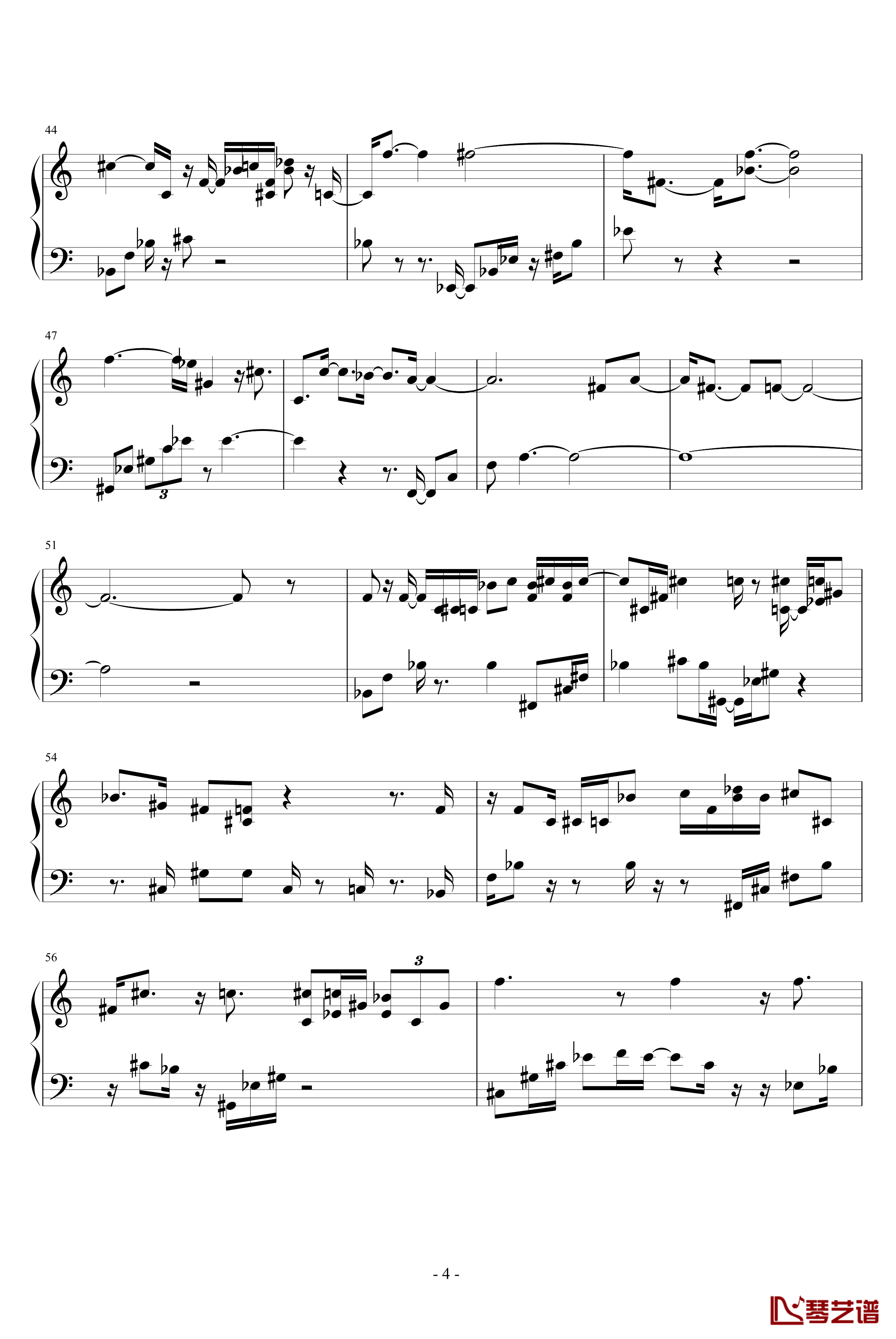 波澜的心钢琴谱-调整版-shijindi34