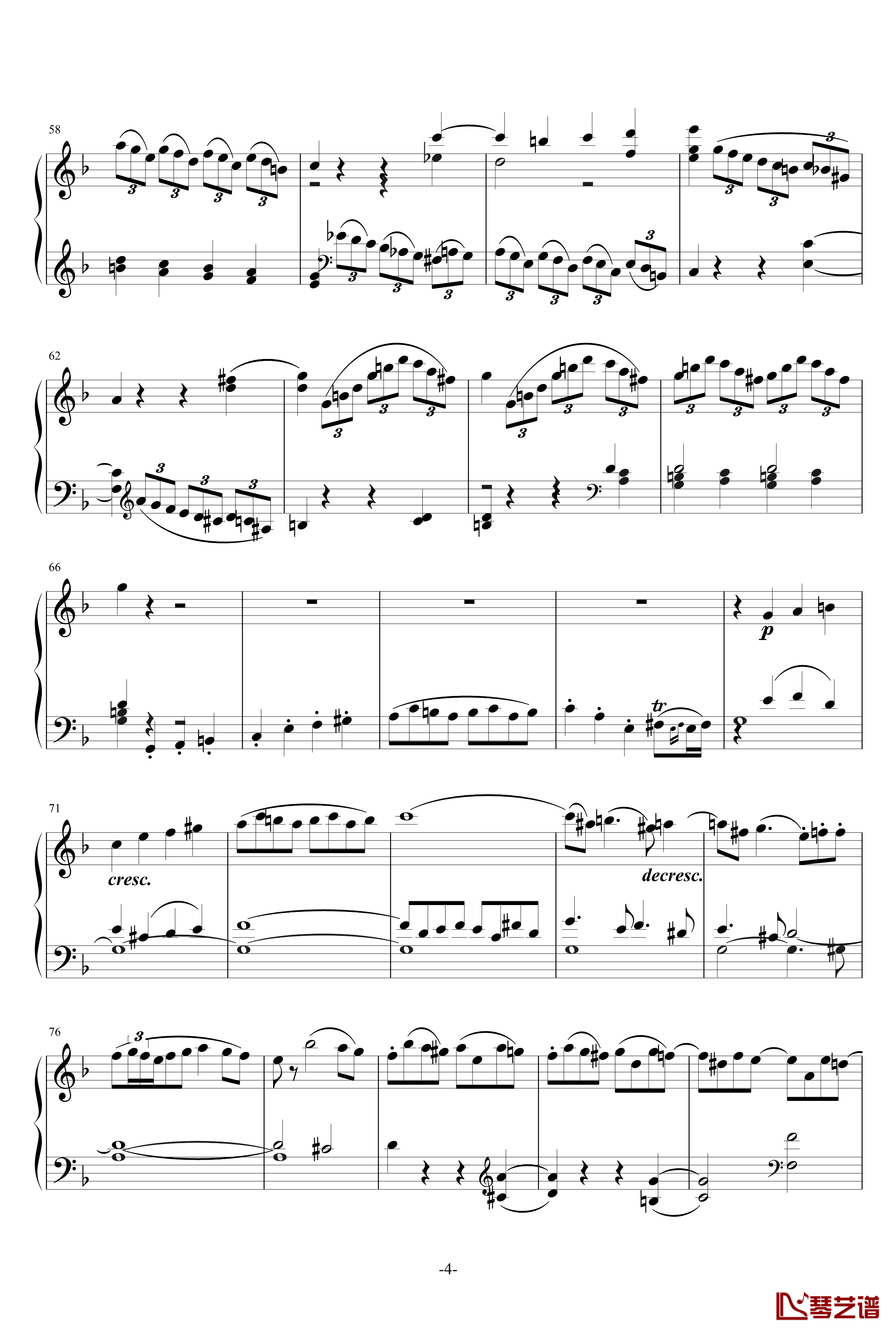 F大调奏鸣曲钢琴谱-莫扎特4