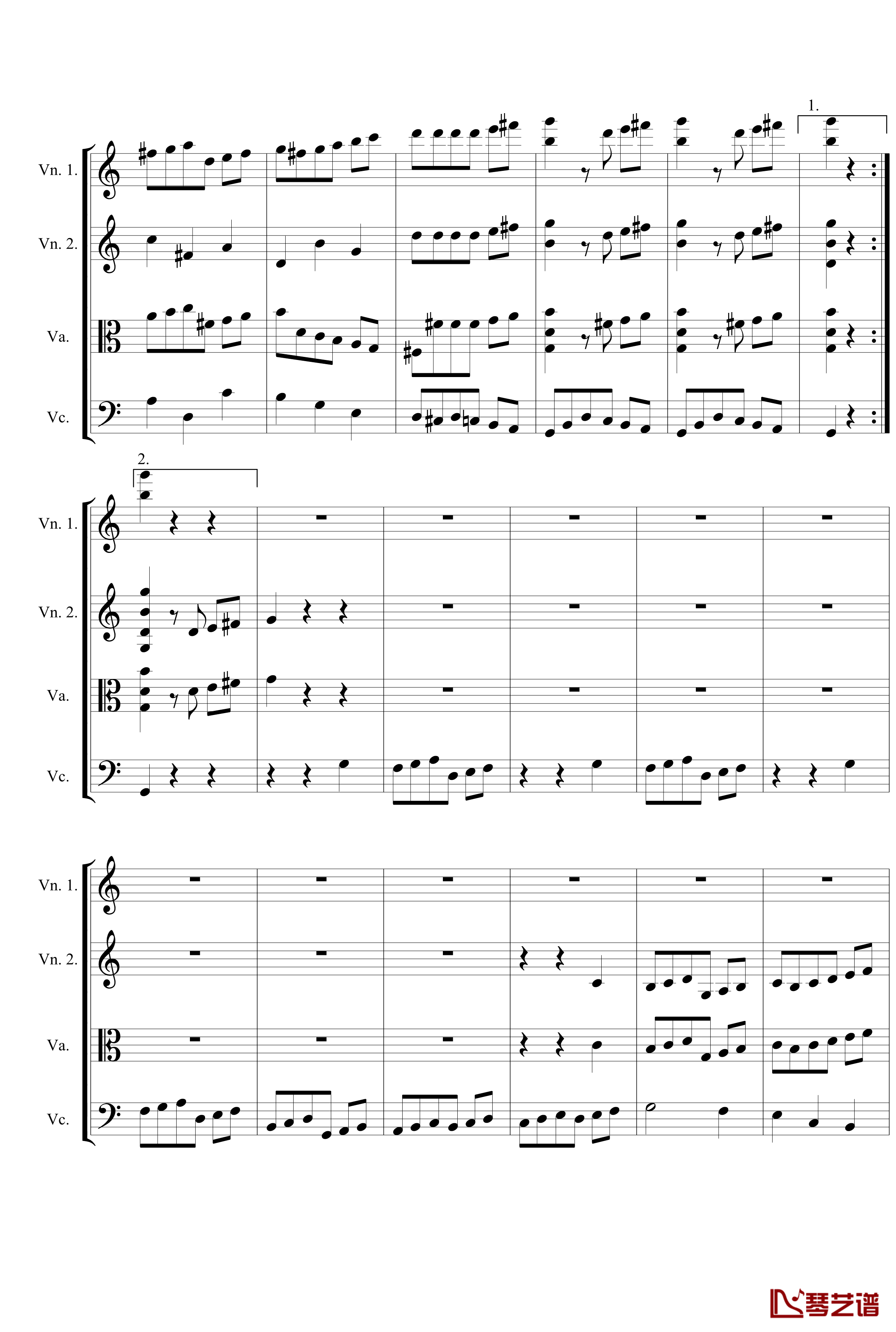 Symphony No.5 in C Minor 3rd钢琴谱-String quartet-贝多芬-beethoven12