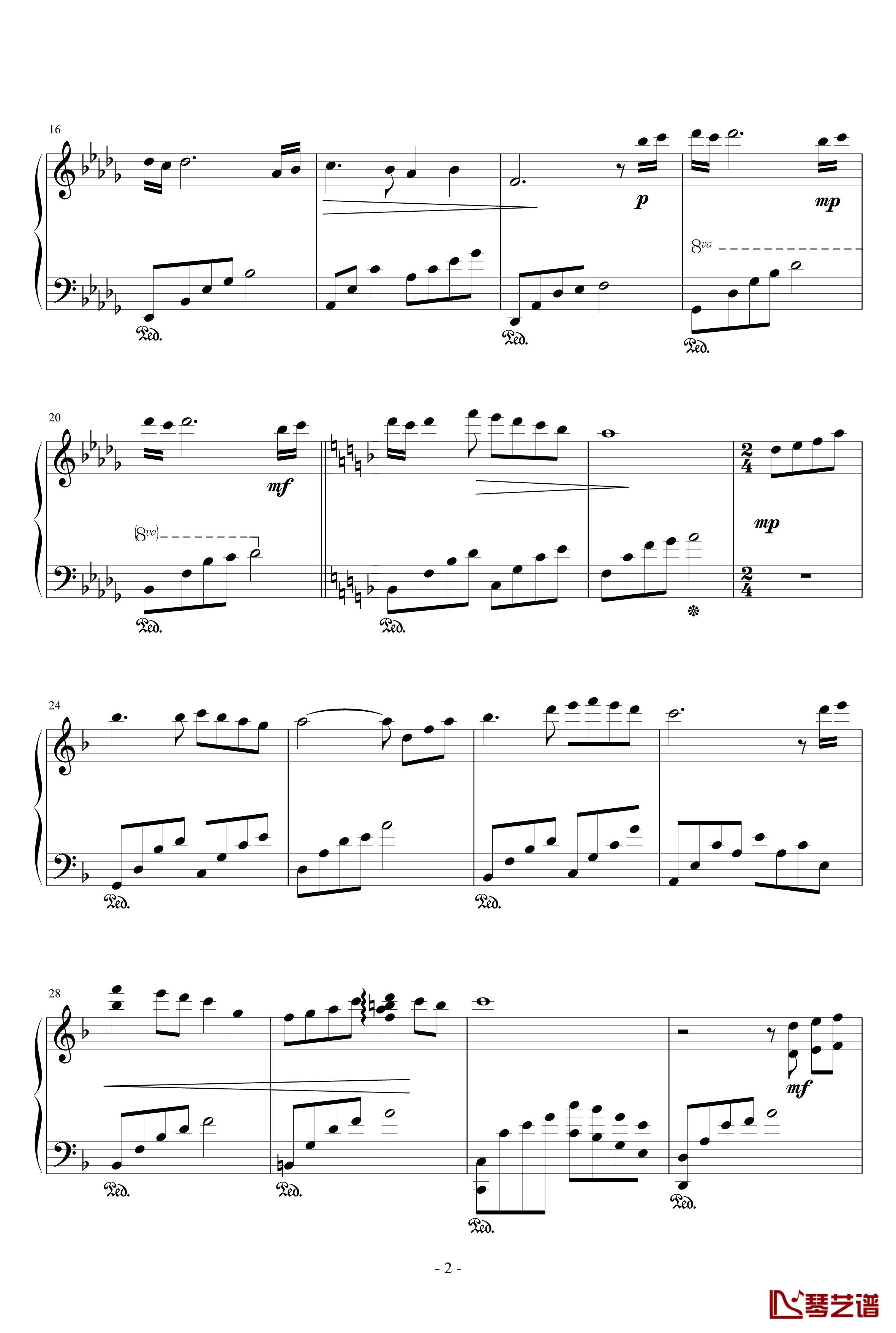 无题钢琴谱-天籁传声2