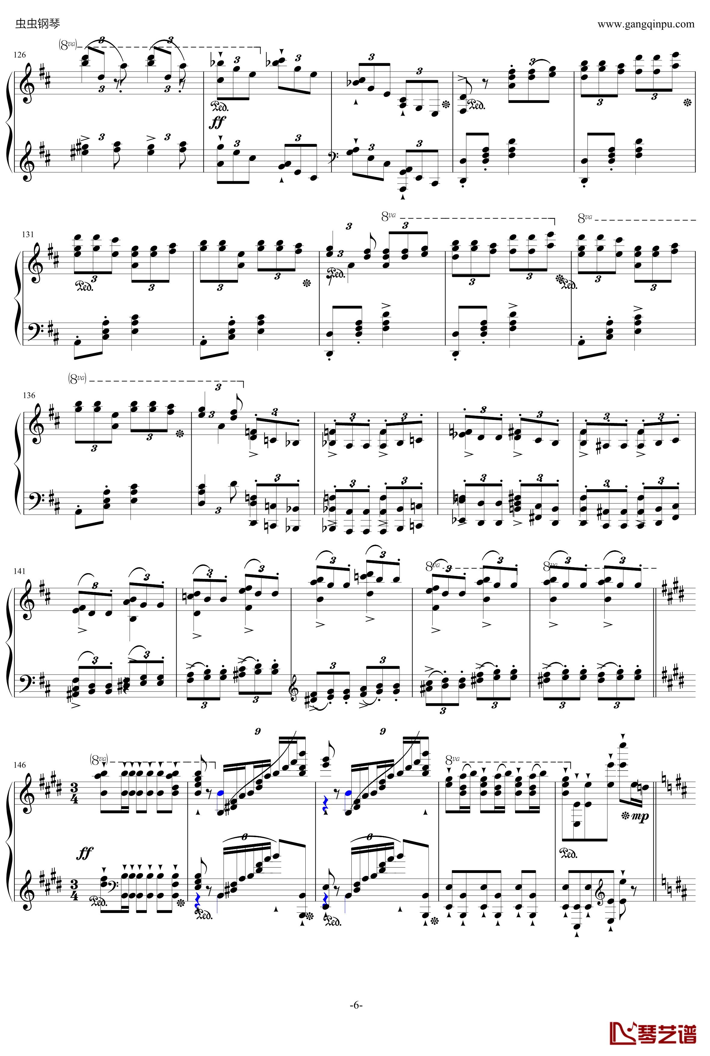 贝里尼清教徒引子和波兰舞曲S.391钢琴谱-李斯特6