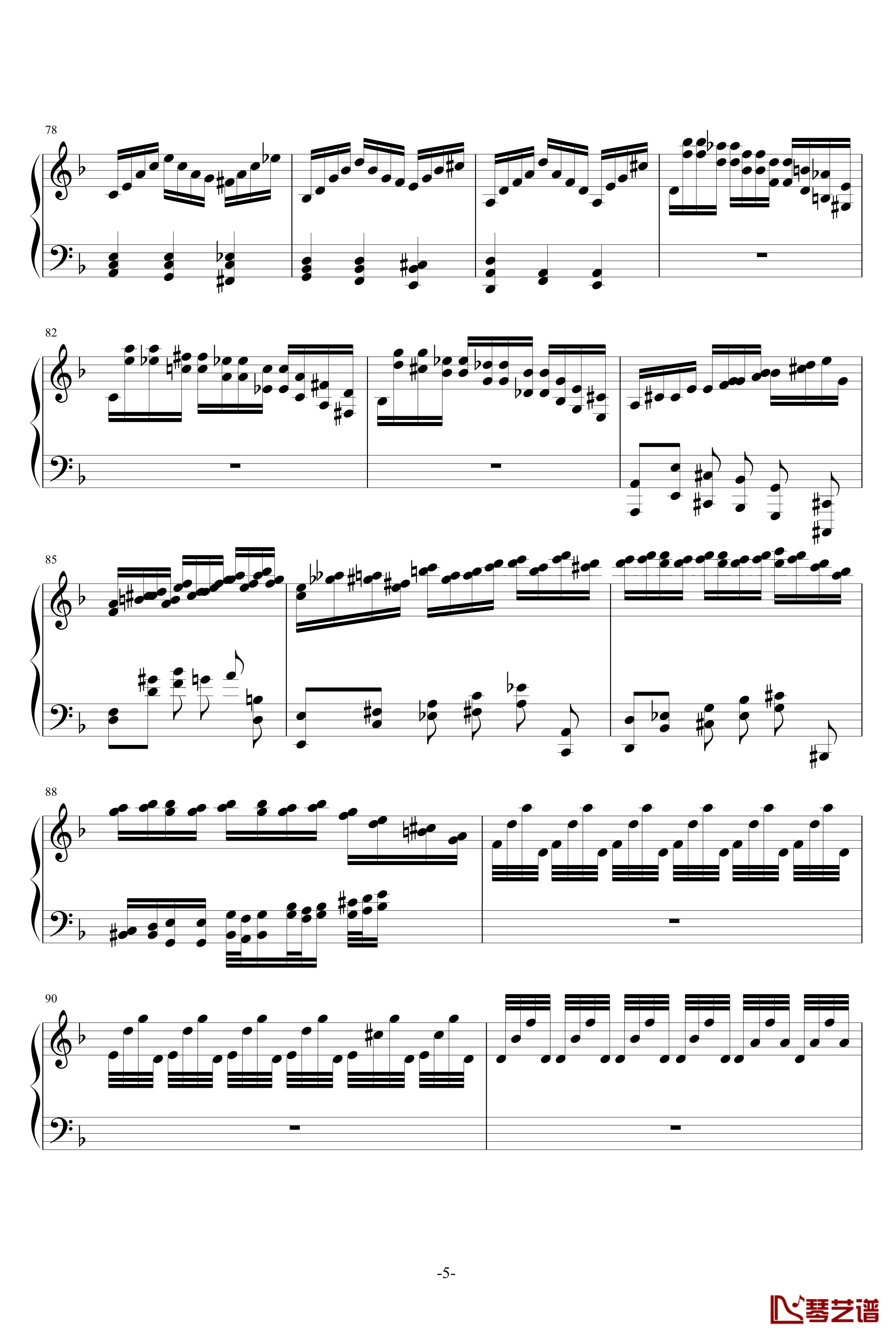 BWV.1004Chaconne改编钢琴谱-巴赫神作-P.E.Bach5