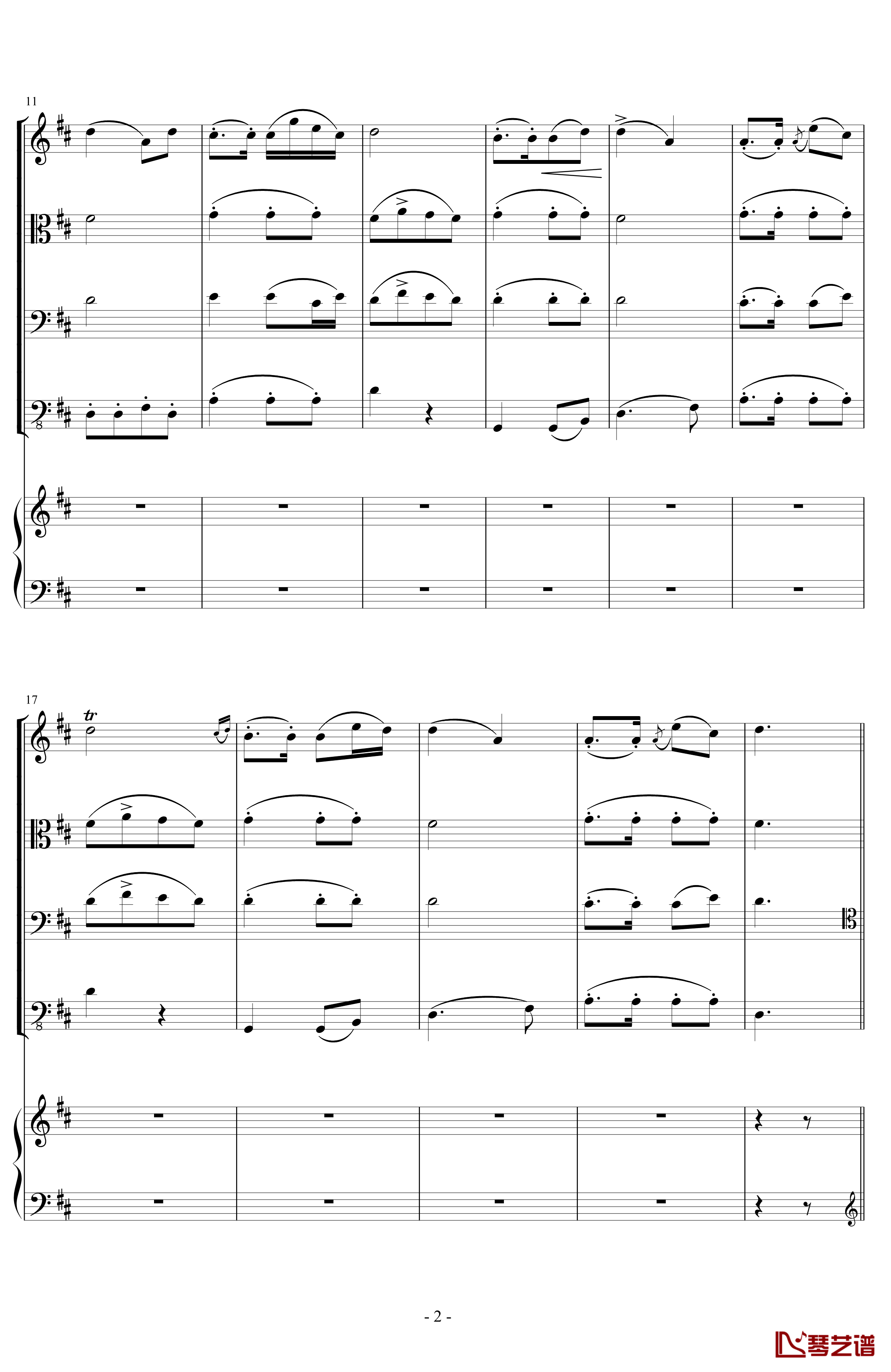 A大调弦乐五重奏“鳟鱼”第四乐章钢琴谱-总谱-舒伯特2