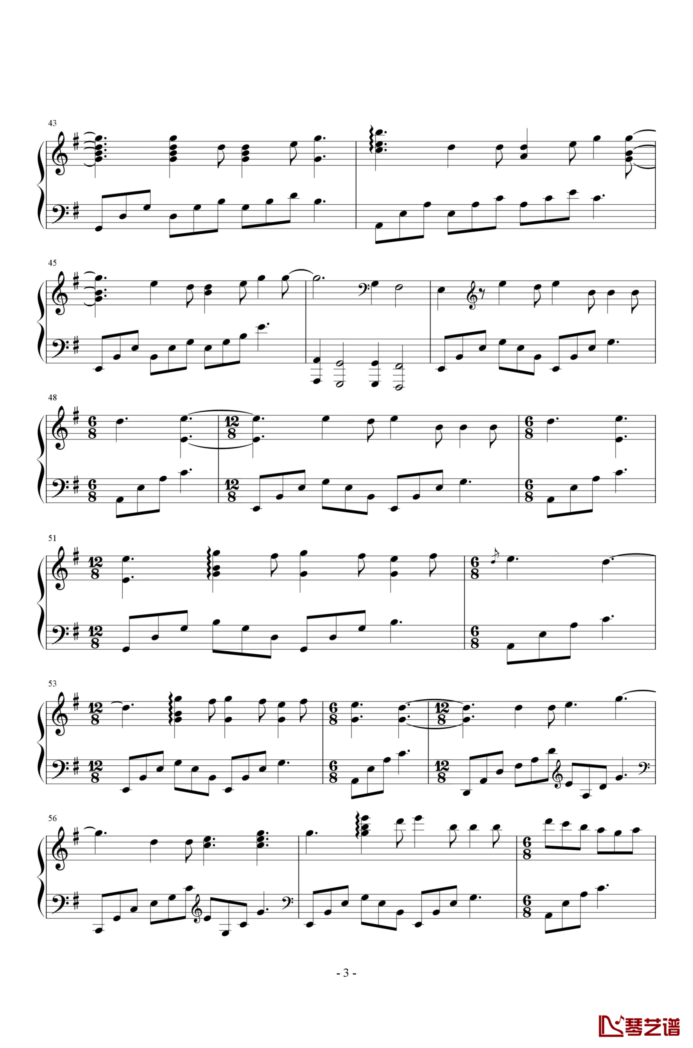 爱乐之城主题曲钢琴谱 爵士版3
