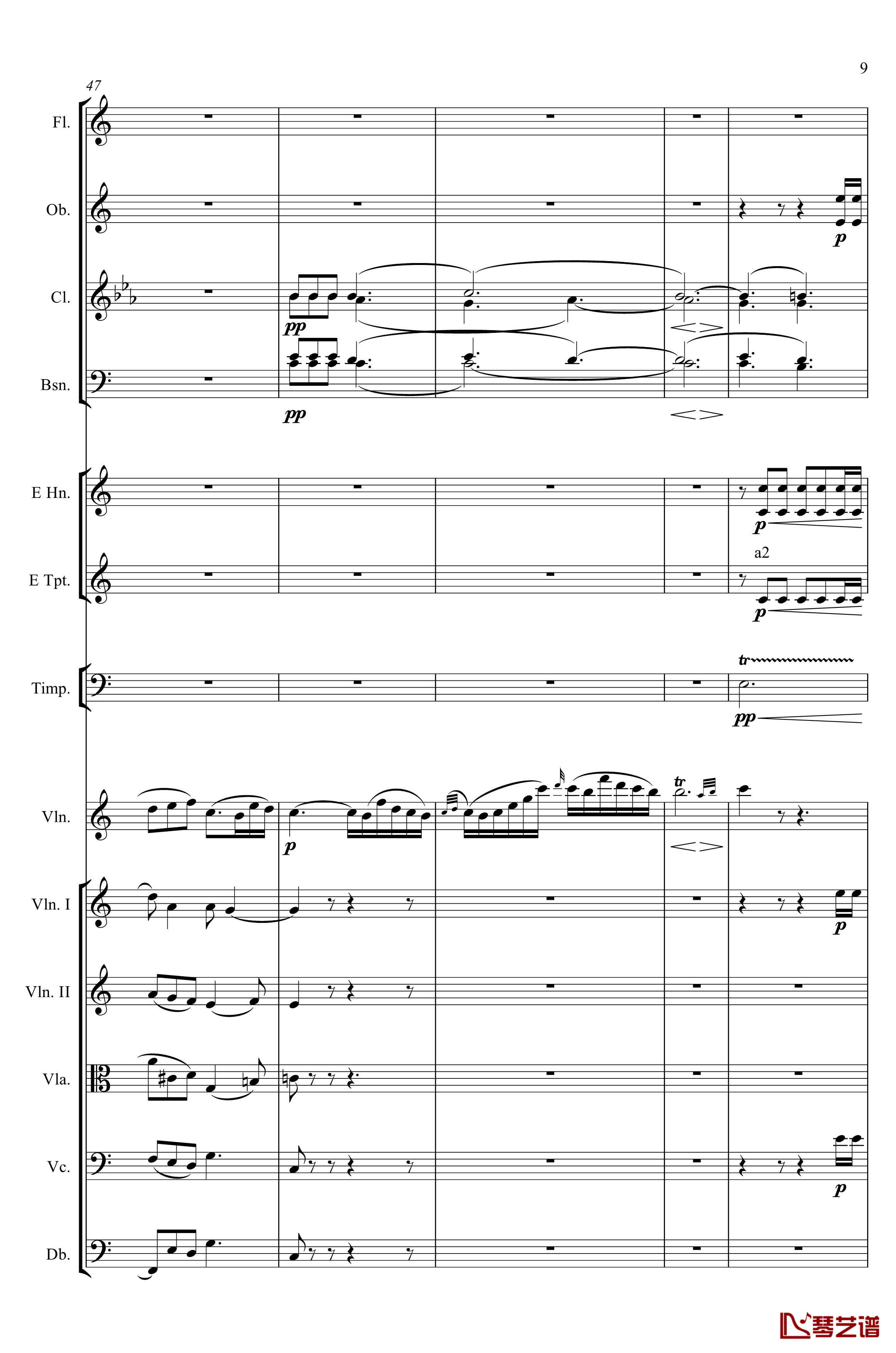 e小调小提琴协奏曲Op.64钢琴谱-第二乐章-Felix Mendelssohn9