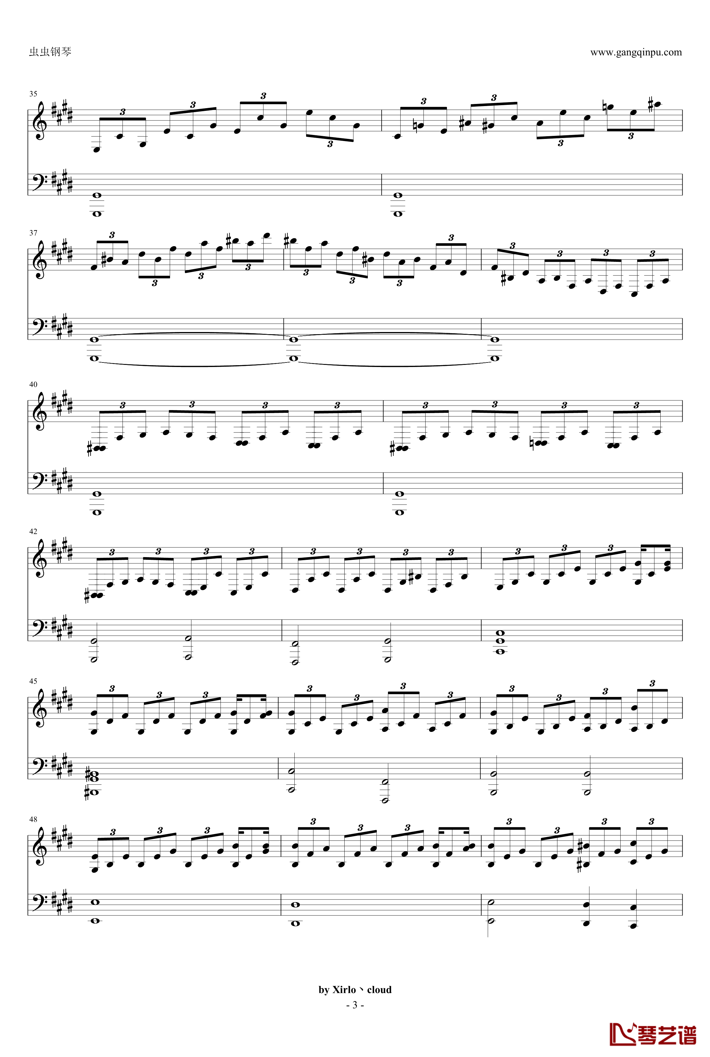 月光奏鸣曲钢琴谱-改编版-贝多芬-beethoven3