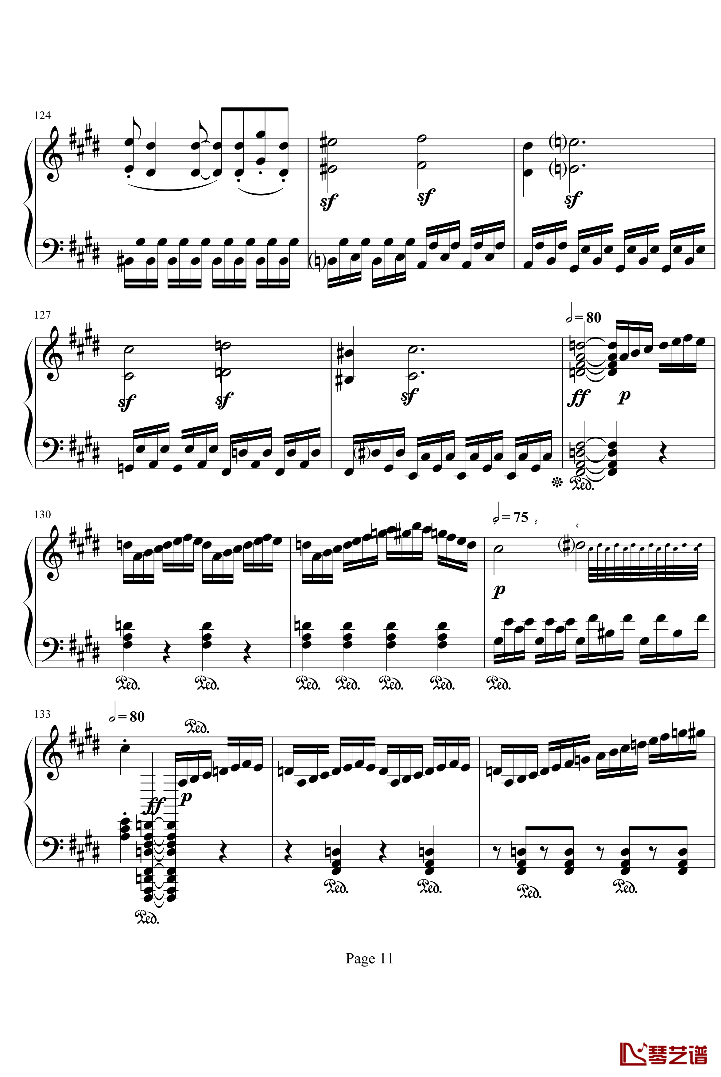 月光奏明曲钢琴谱-作品27之2-贝多芬-beethoven11