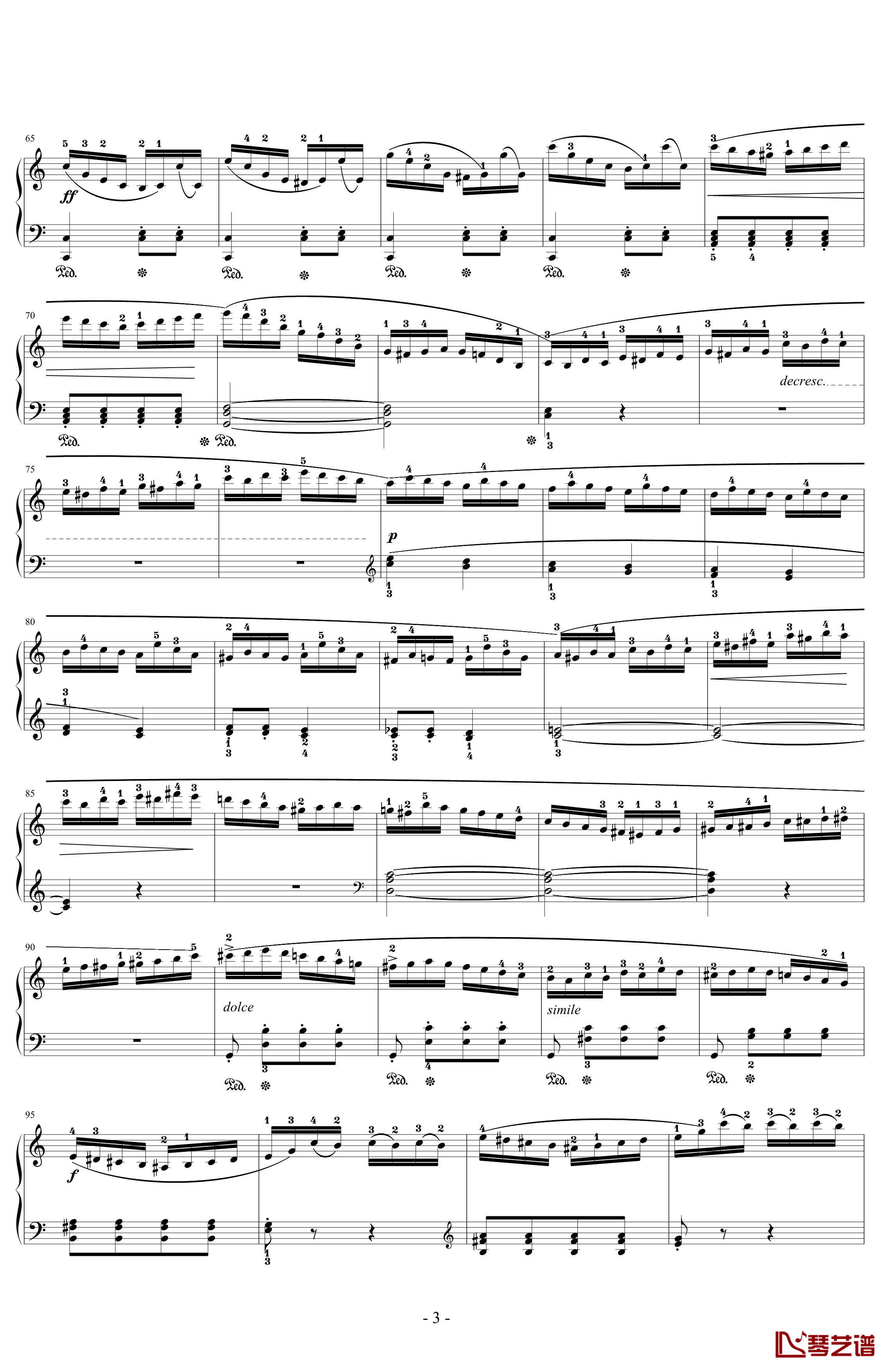 C大调第一钢琴奏鸣曲钢琴谱 Op.24 第四乐章 无穷动-韦伯3