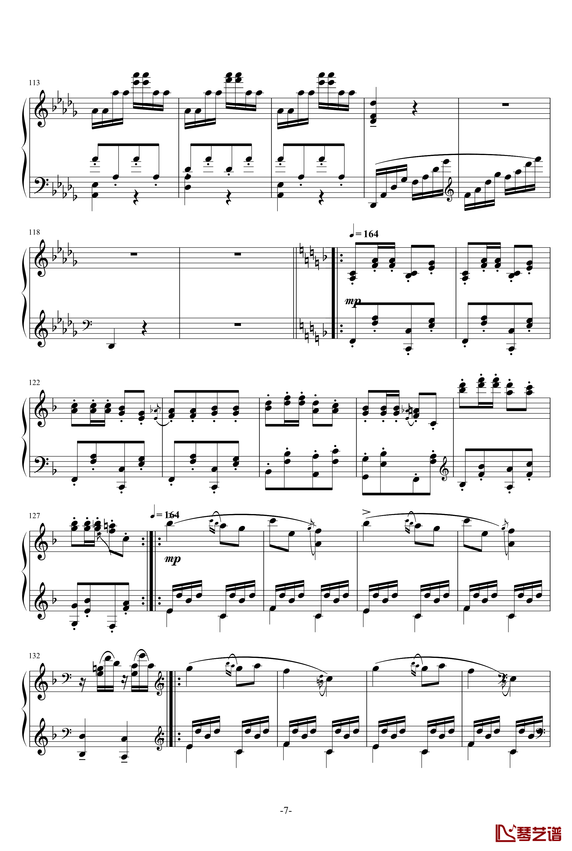 小温狂想曲 3钢琴谱—具有匈牙利狂想曲风格的一曲。—我的代表作-一个球7