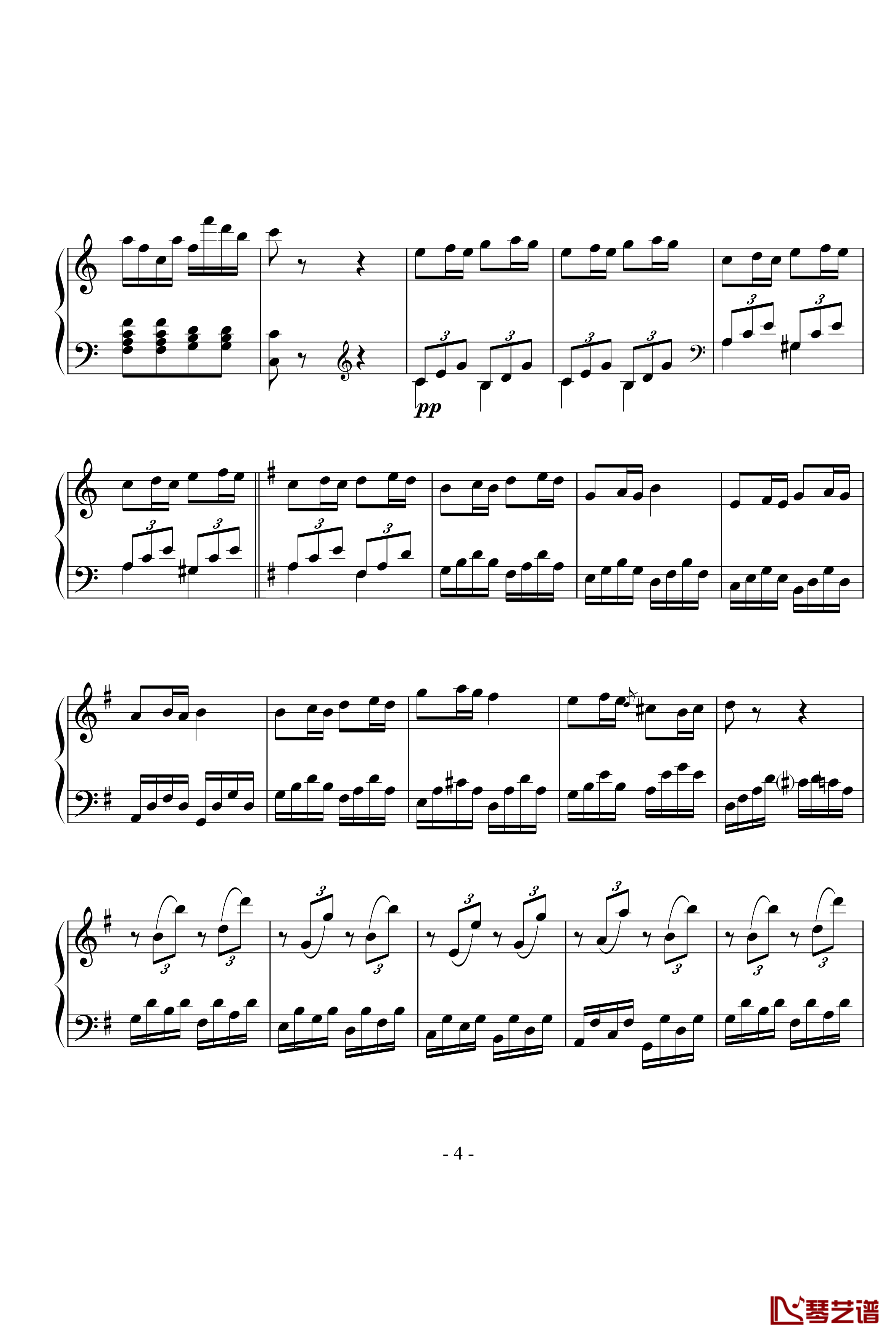 第25奏鸣曲第三乐章钢琴谱-贝多芬-beethoven4