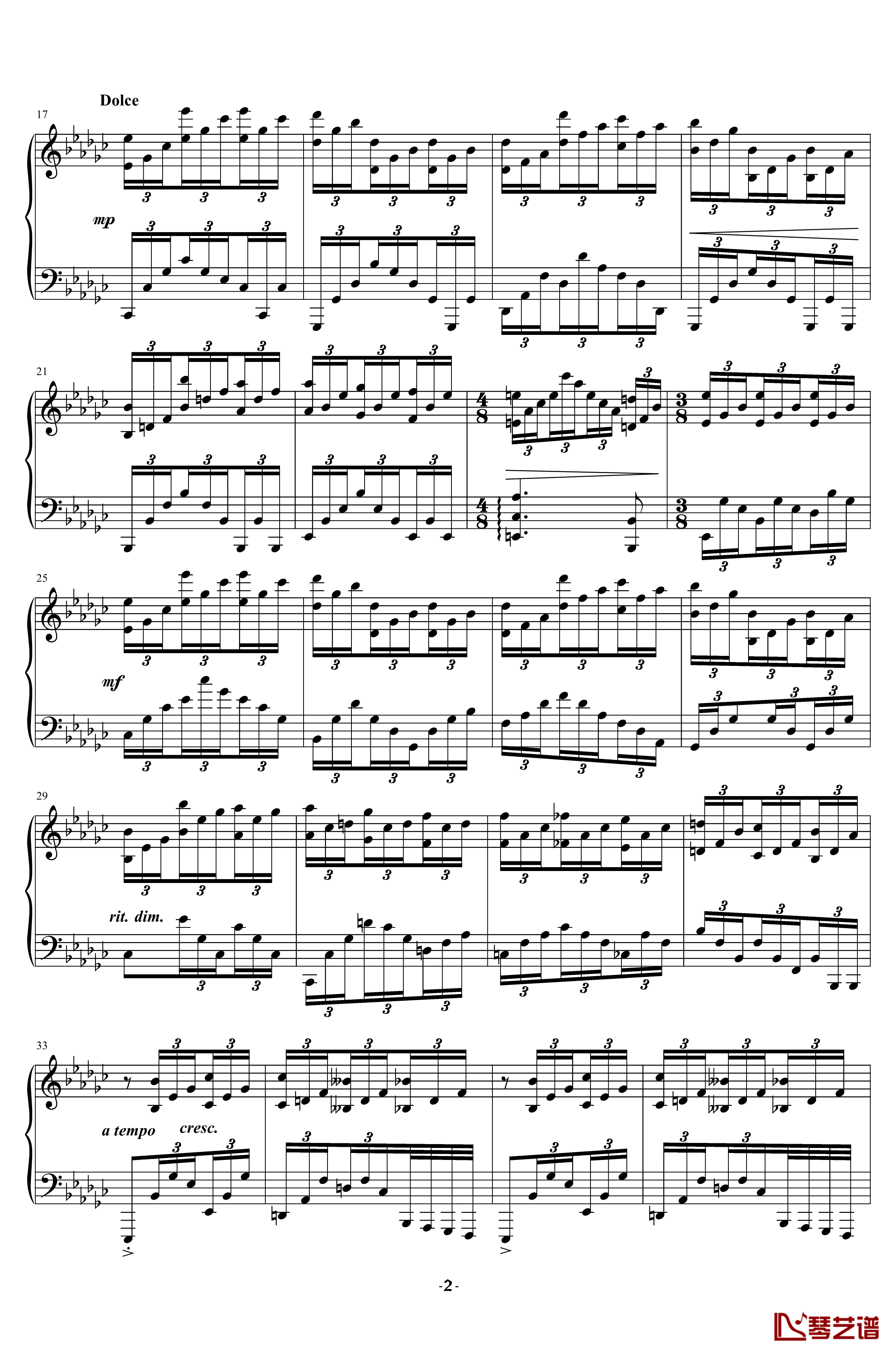 Eb小调即兴曲钢琴谱-Op.20, No.1-余天越2