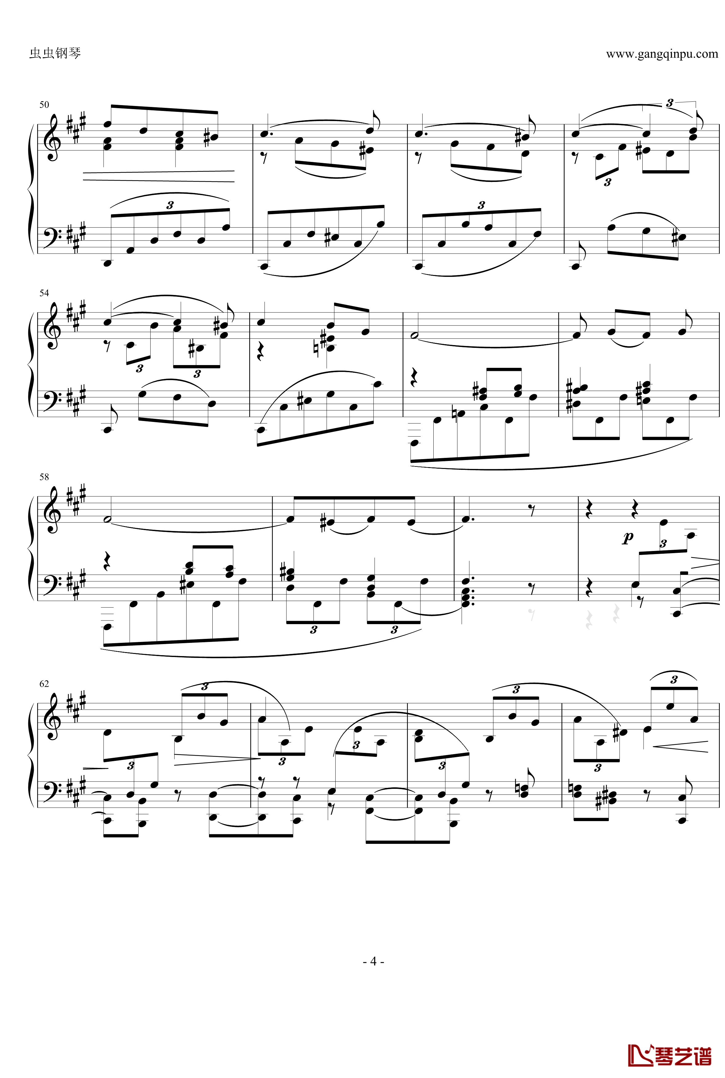 间奏曲钢琴谱 Op.76  No.6-勃拉姆斯-Brahms4