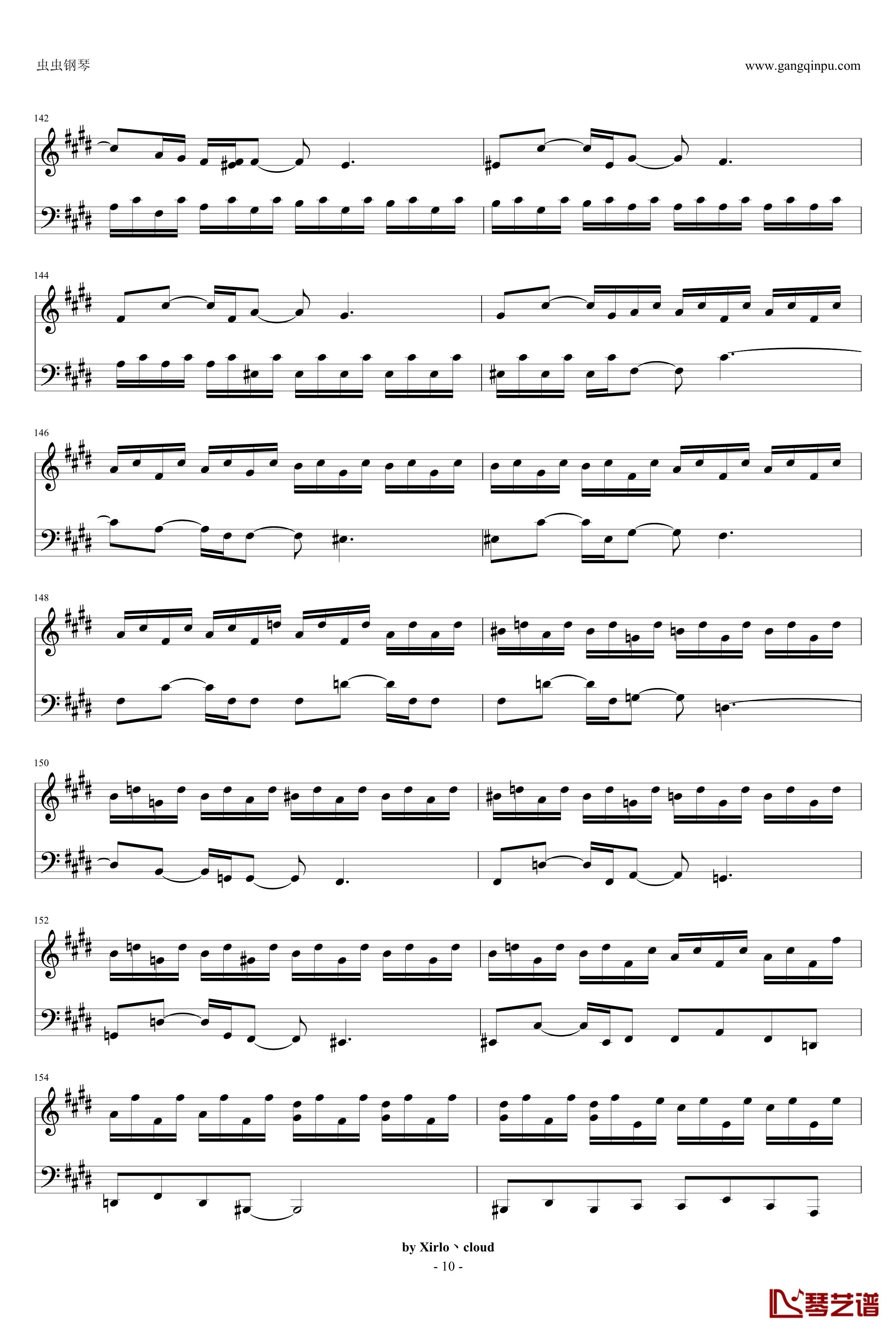 月光奏鸣曲钢琴谱-改编版-贝多芬-beethoven10