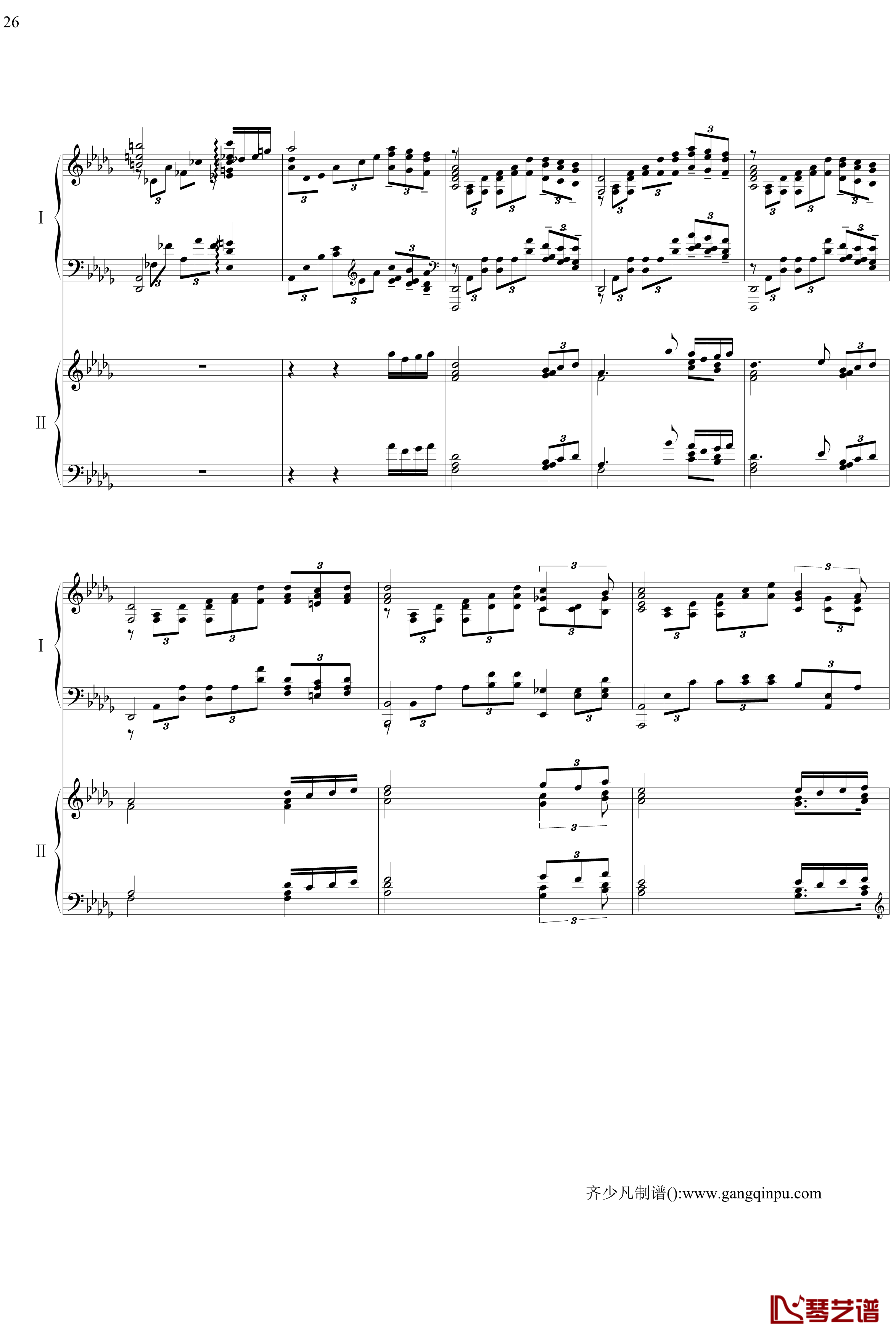 帕格尼尼主题狂想曲钢琴谱-11~18变奏-拉赫马尼若夫26