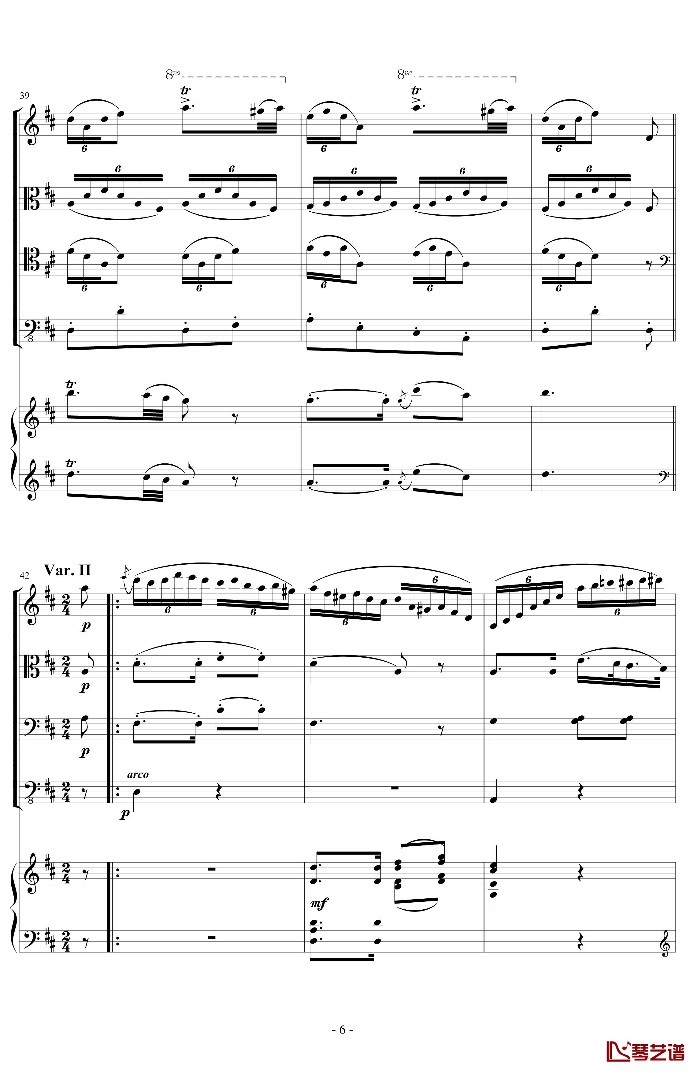 A大调弦乐五重奏“鳟鱼”第四乐章钢琴谱-总谱-舒伯特6