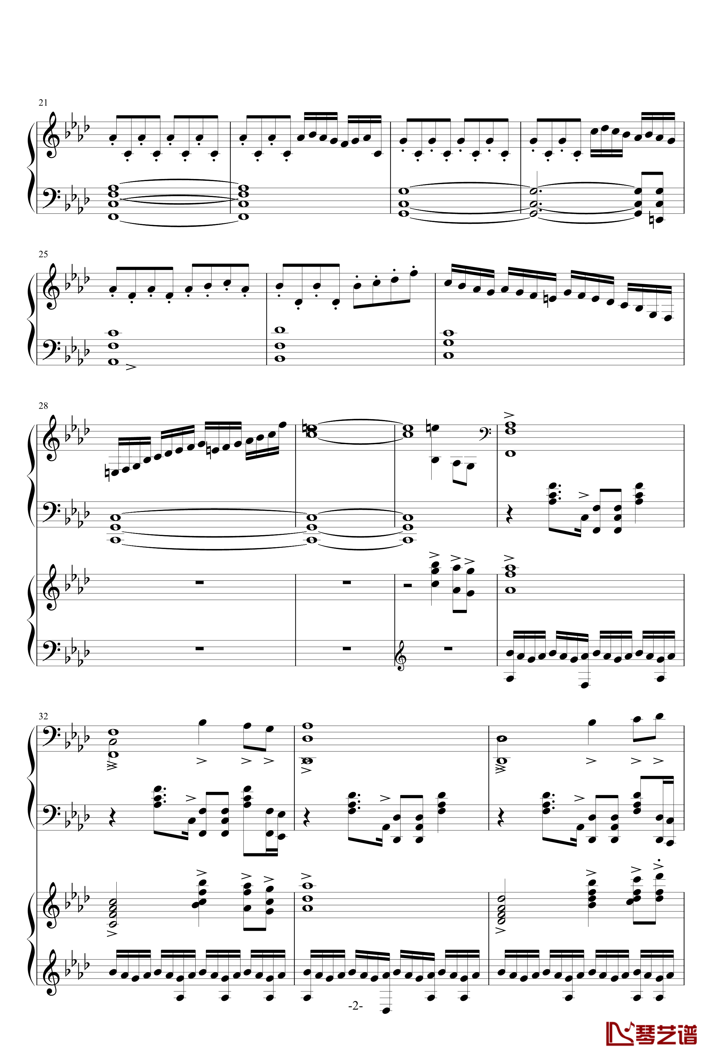 赤信号-四音轨钢琴改编版钢琴谱-劲乐团2