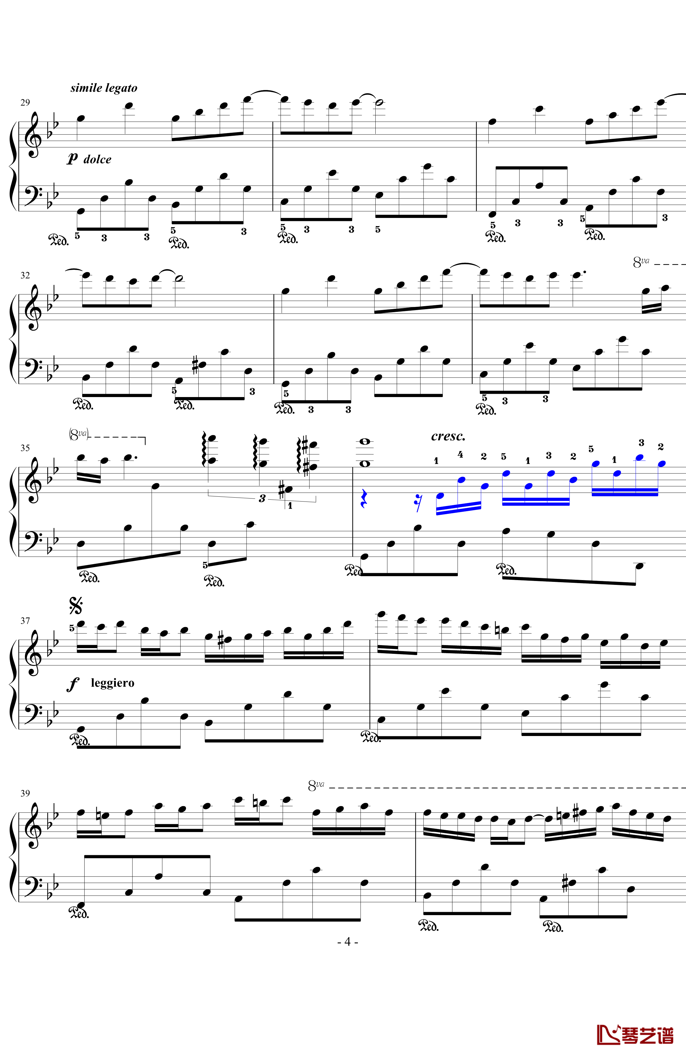星空的旋律钢琴谱-3K精制版-克莱德曼4