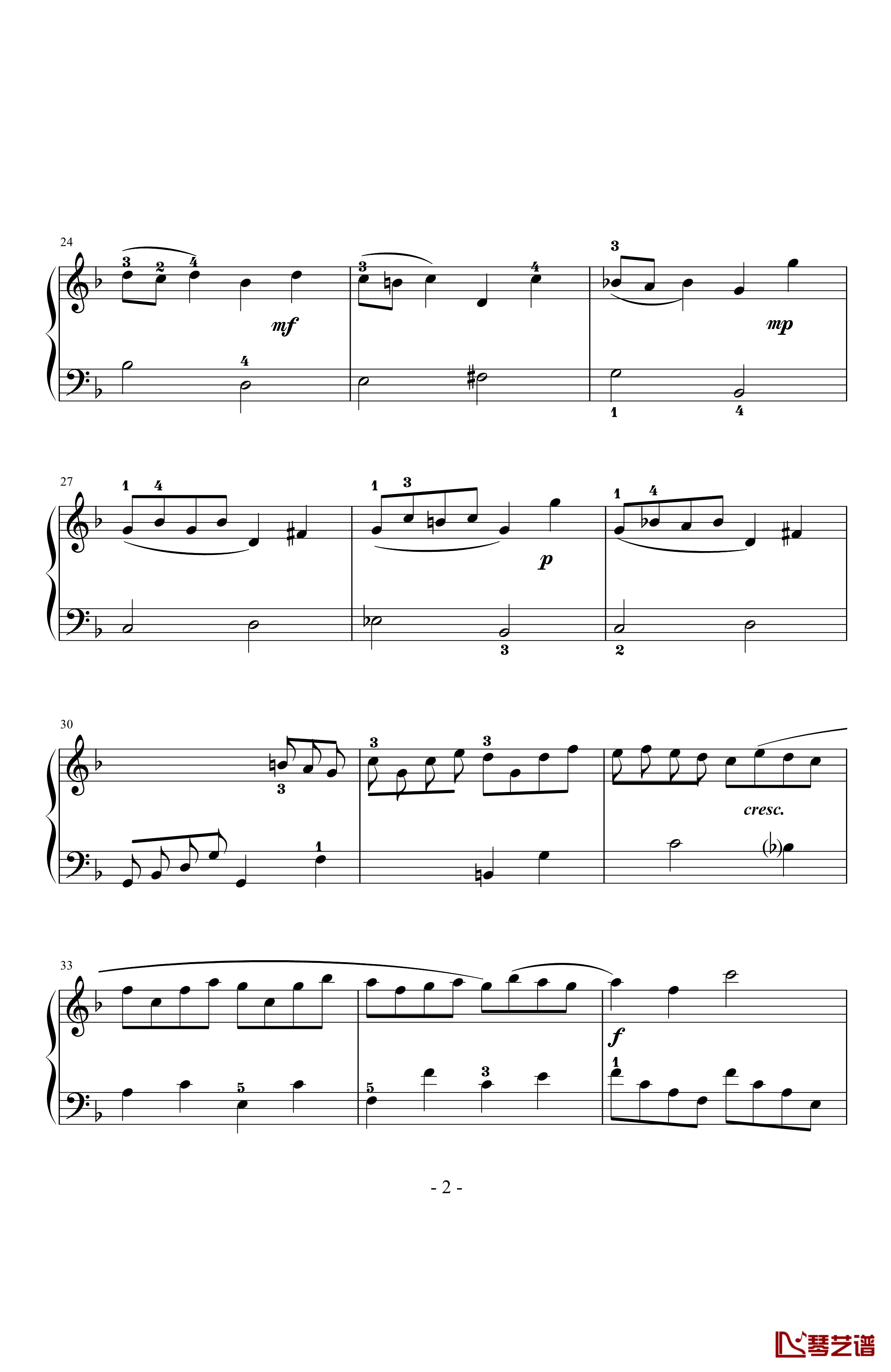 布列舞曲六级-泰勒曼钢琴谱-G.Philipp Telemann2
