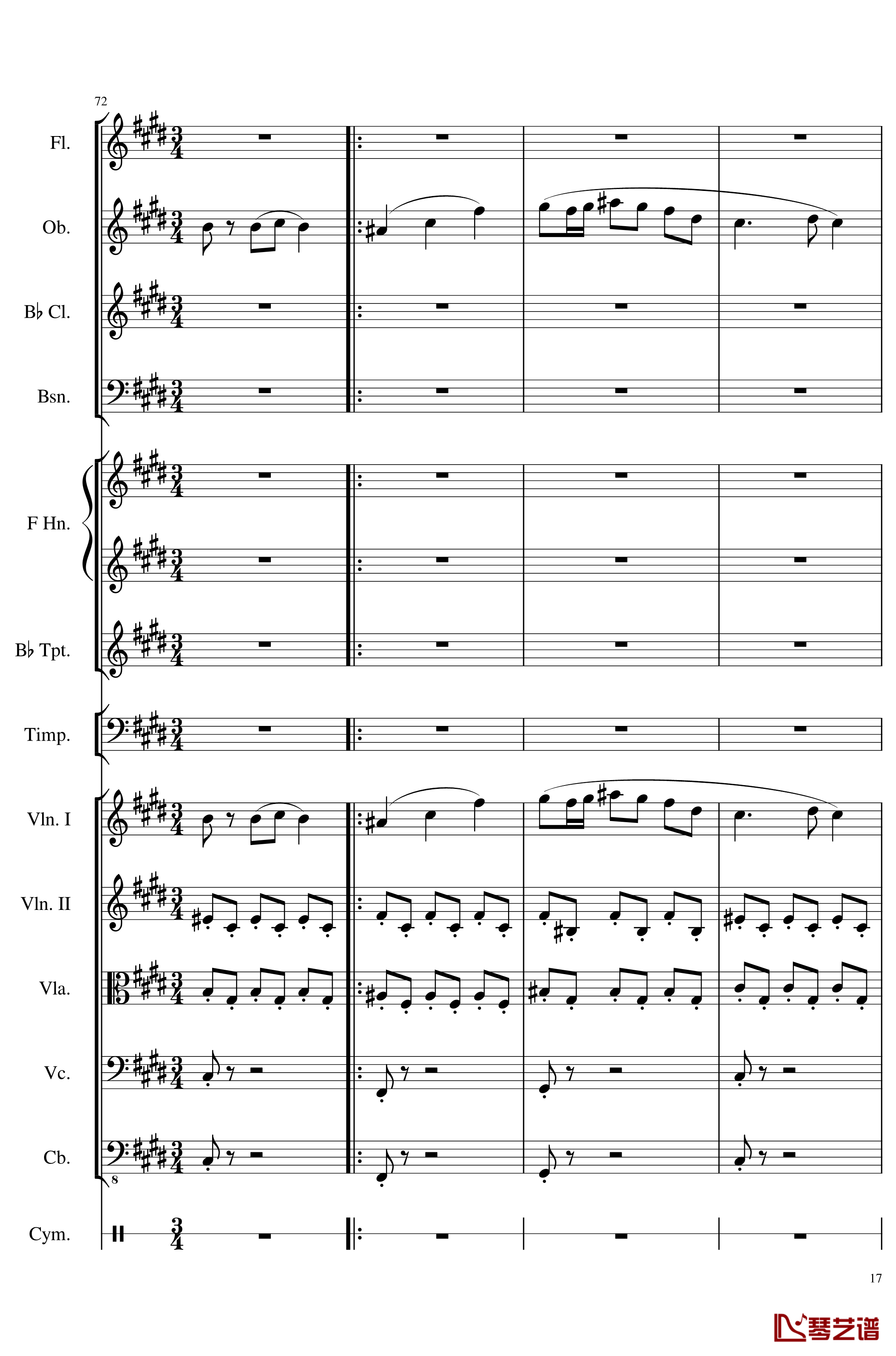 4 Contredanse for Chamber Orchestra, Op.120钢琴谱-No.3-一个球17