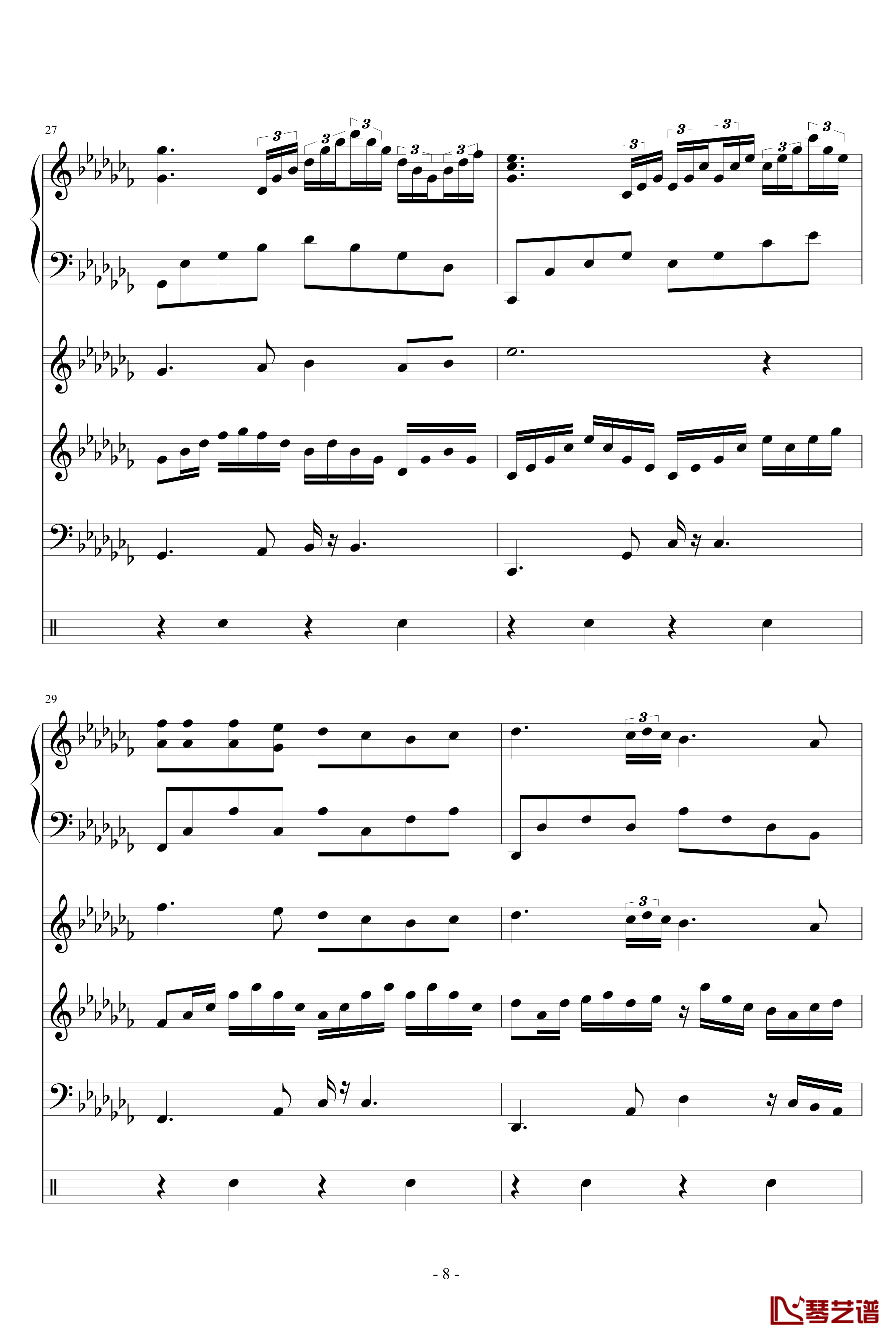 降A小调钢琴协奏曲钢琴谱-peterkingily8
