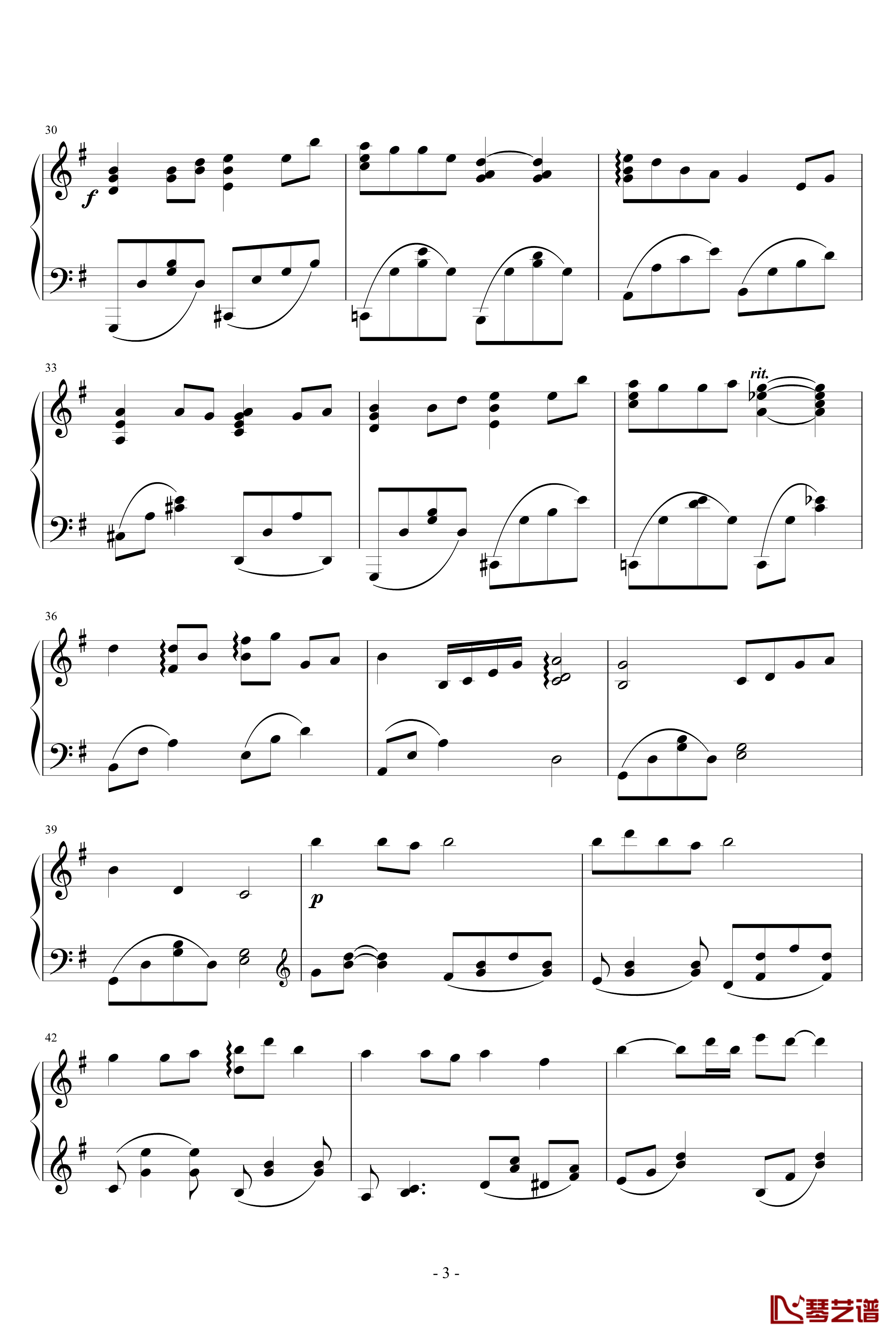 菊花台钢琴谱-较之前简化版-周杰伦3