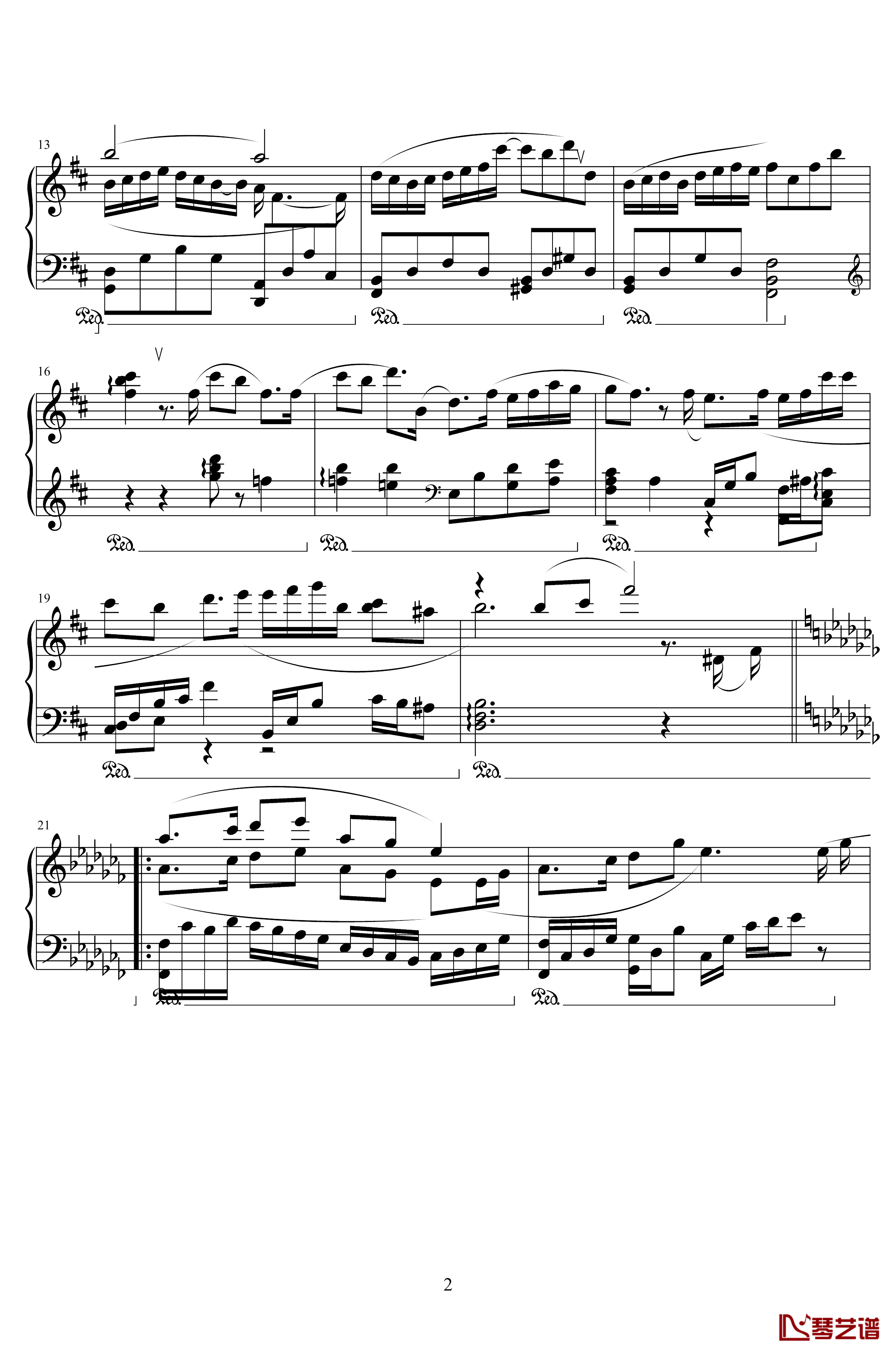 镜钢琴谱-于朦胧2