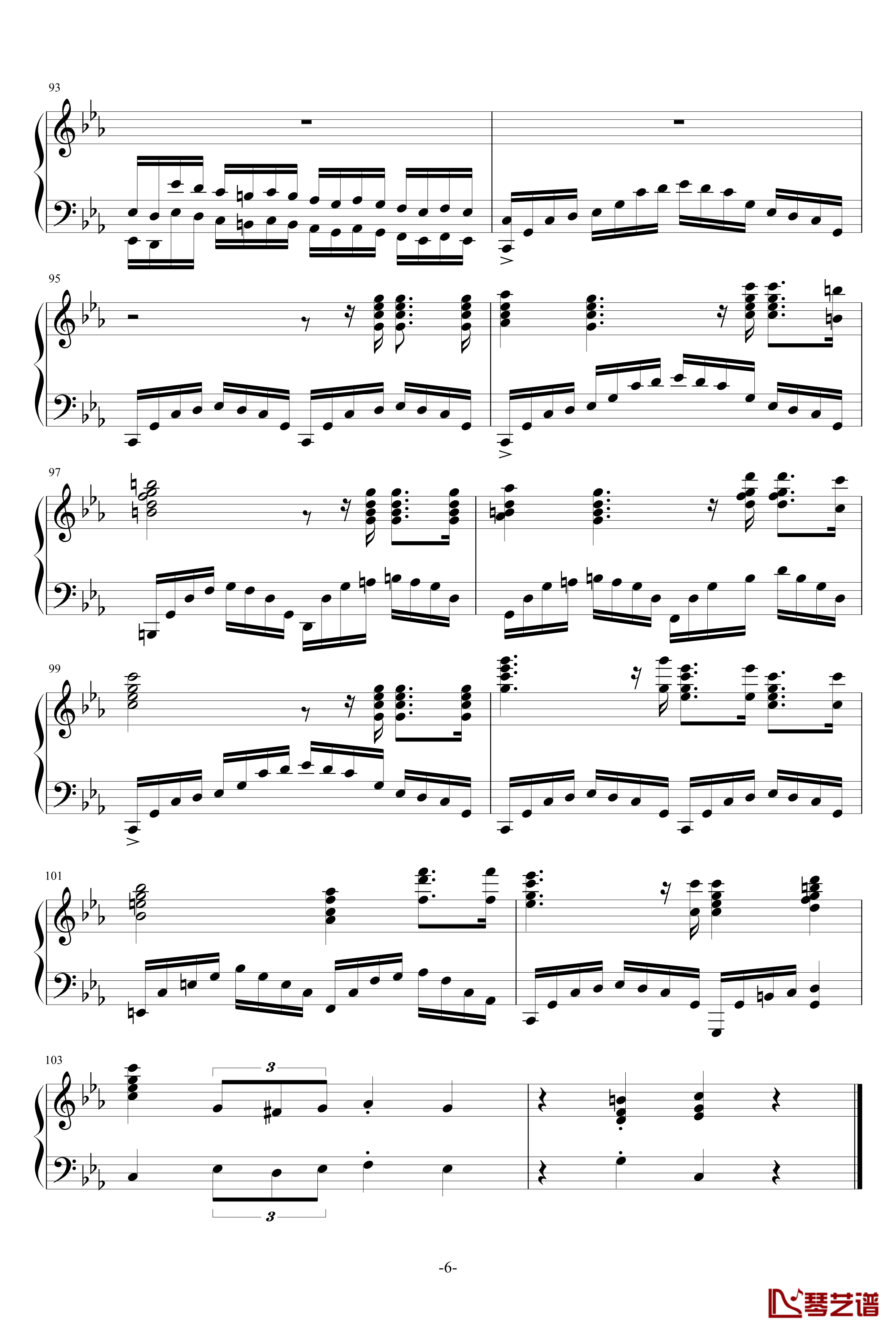 生日快乐钢琴谱-改进版-主题古典钢琴串烧-宋叫受6