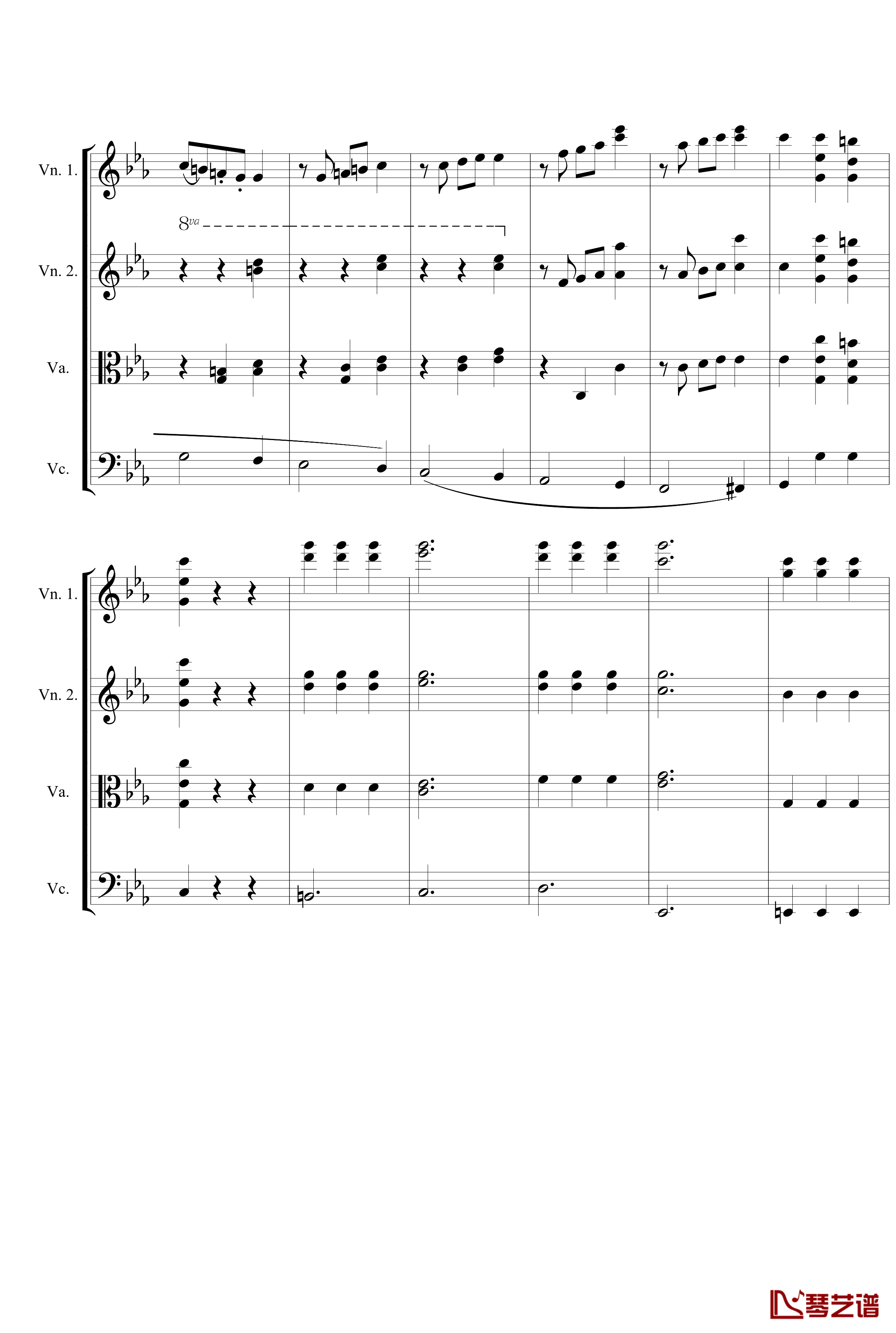 Symphony No.5 in C Minor 3rd钢琴谱-String quartet-贝多芬-beethoven10