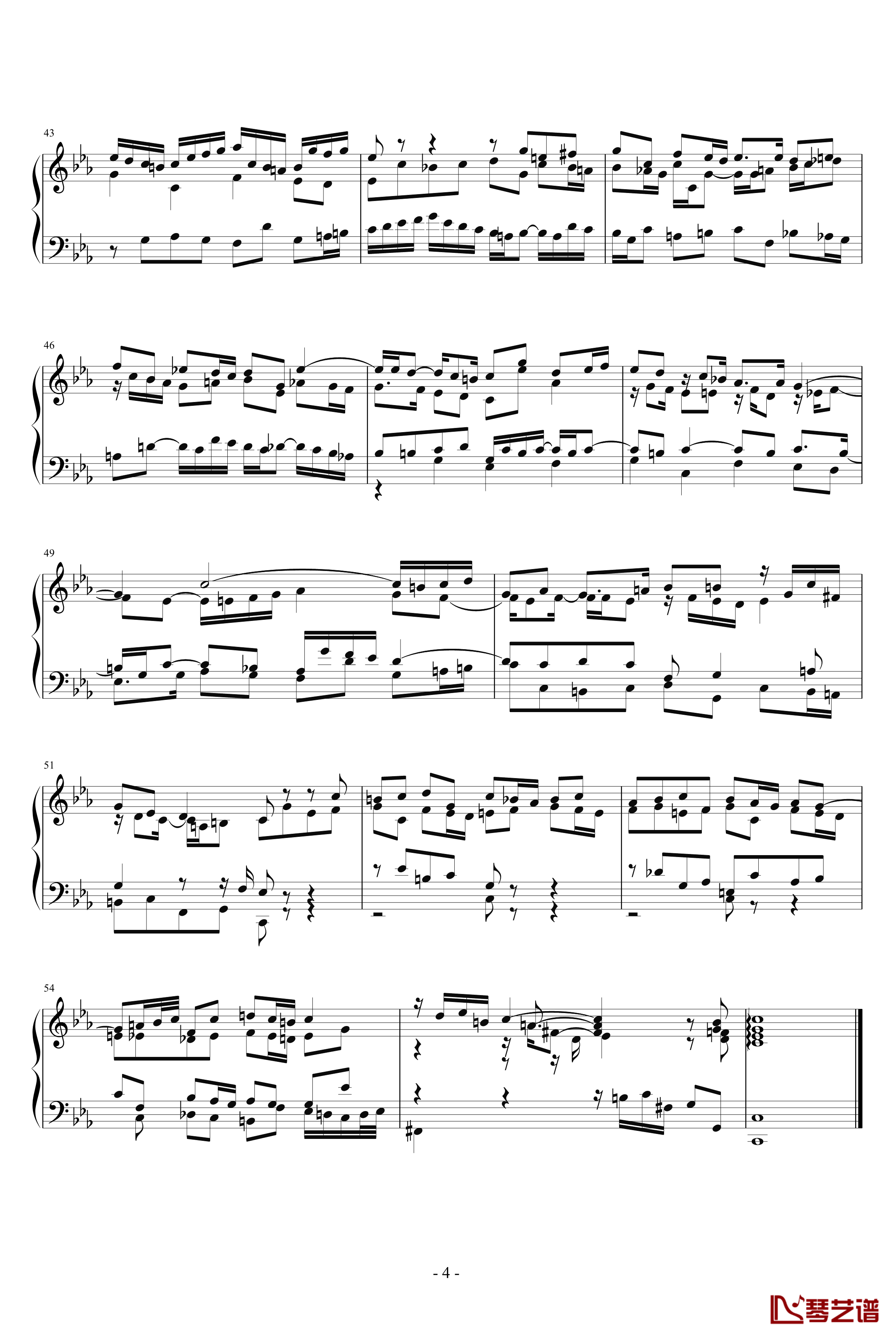 c小调前奏曲与赋格钢琴谱-第二册-巴赫-P.E.Bach4