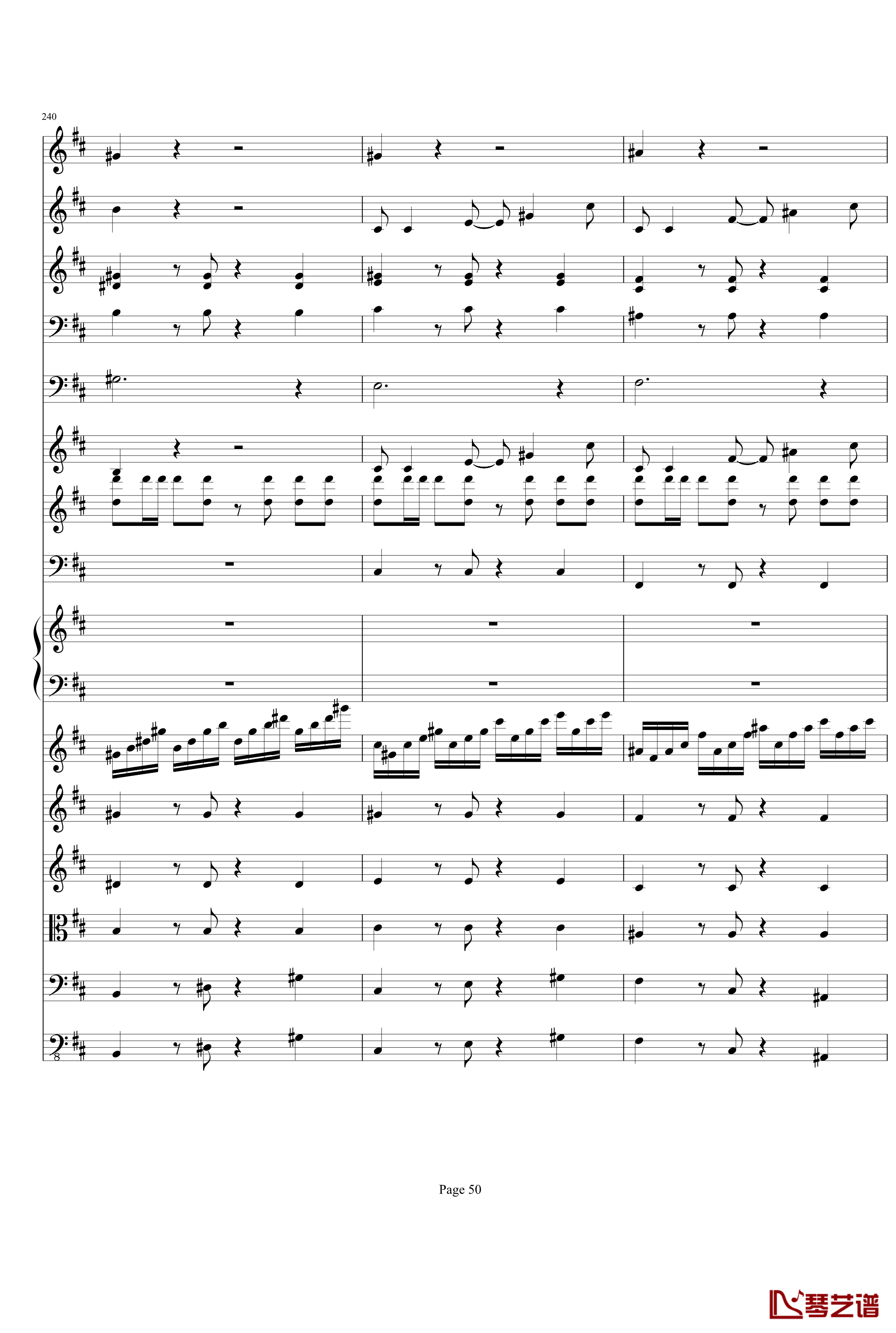 b小调小提琴协奏曲第三乐章钢琴谱-总谱-项道荣50