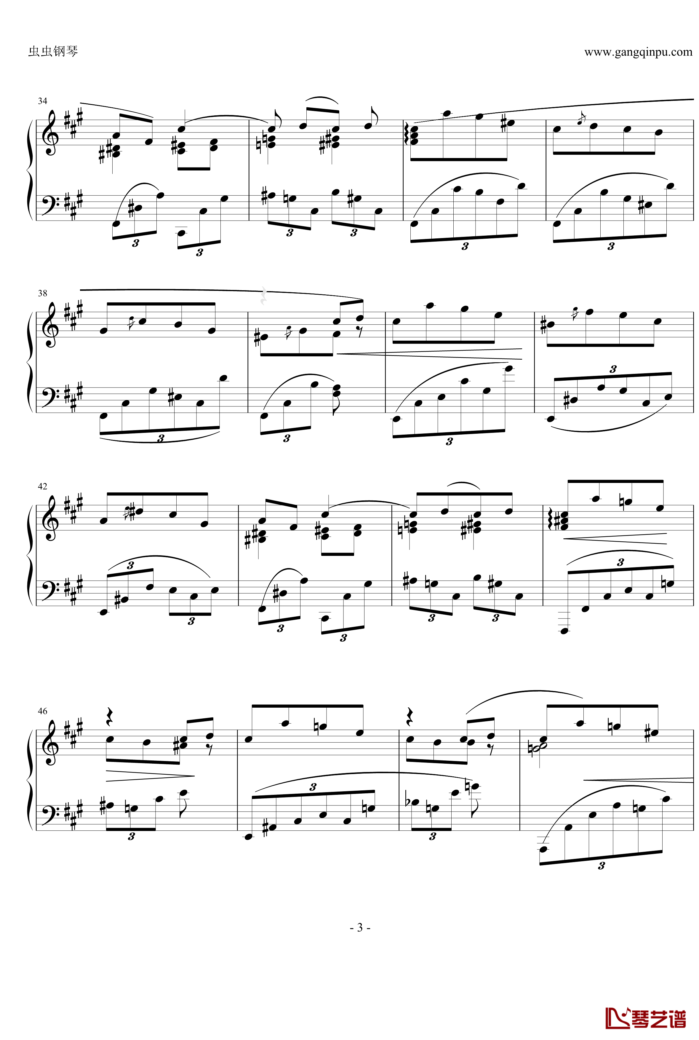 间奏曲钢琴谱 Op.76  No.6-勃拉姆斯-Brahms3