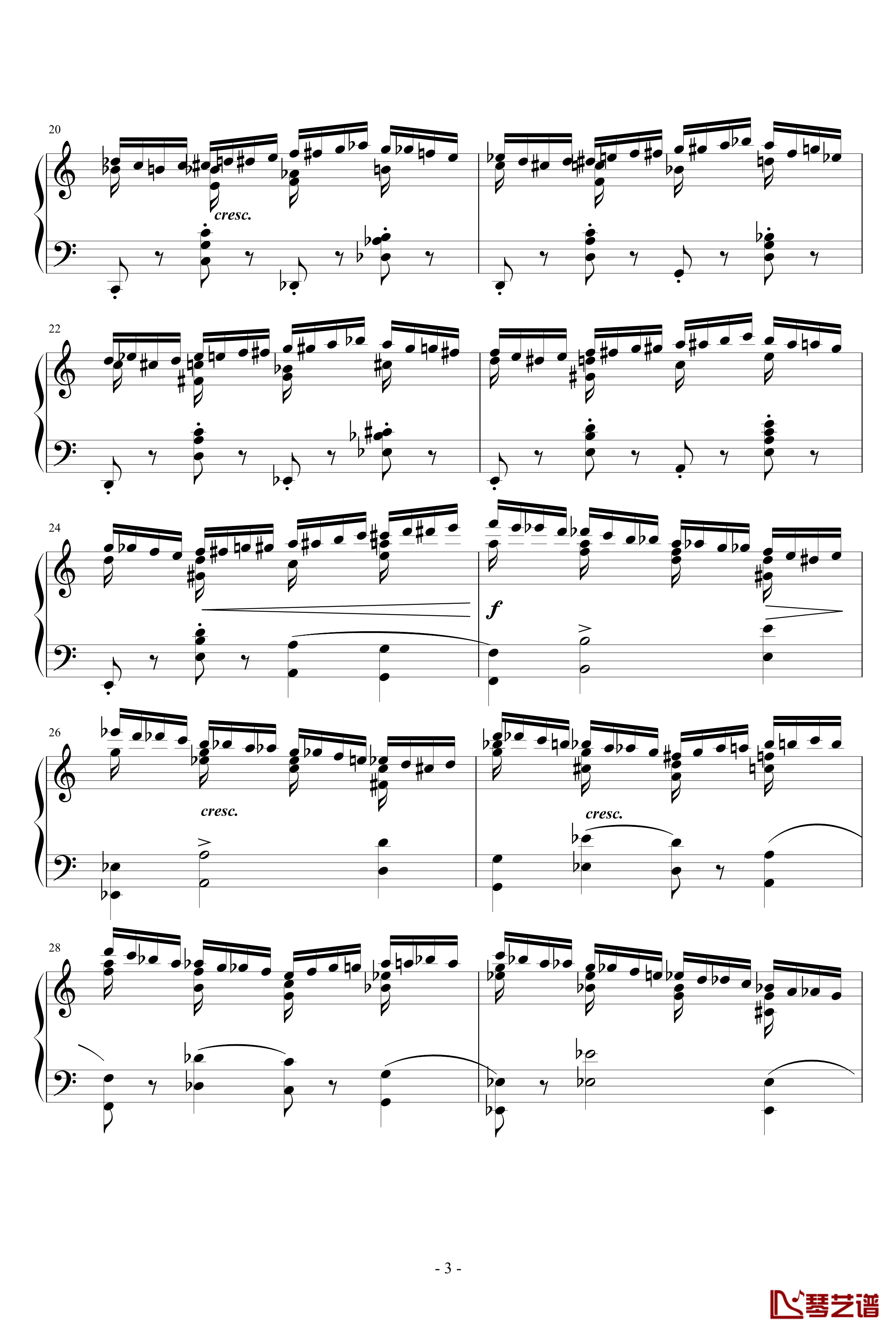 Etude OP.10 No.2钢琴谱-肖邦练习曲-chopin3