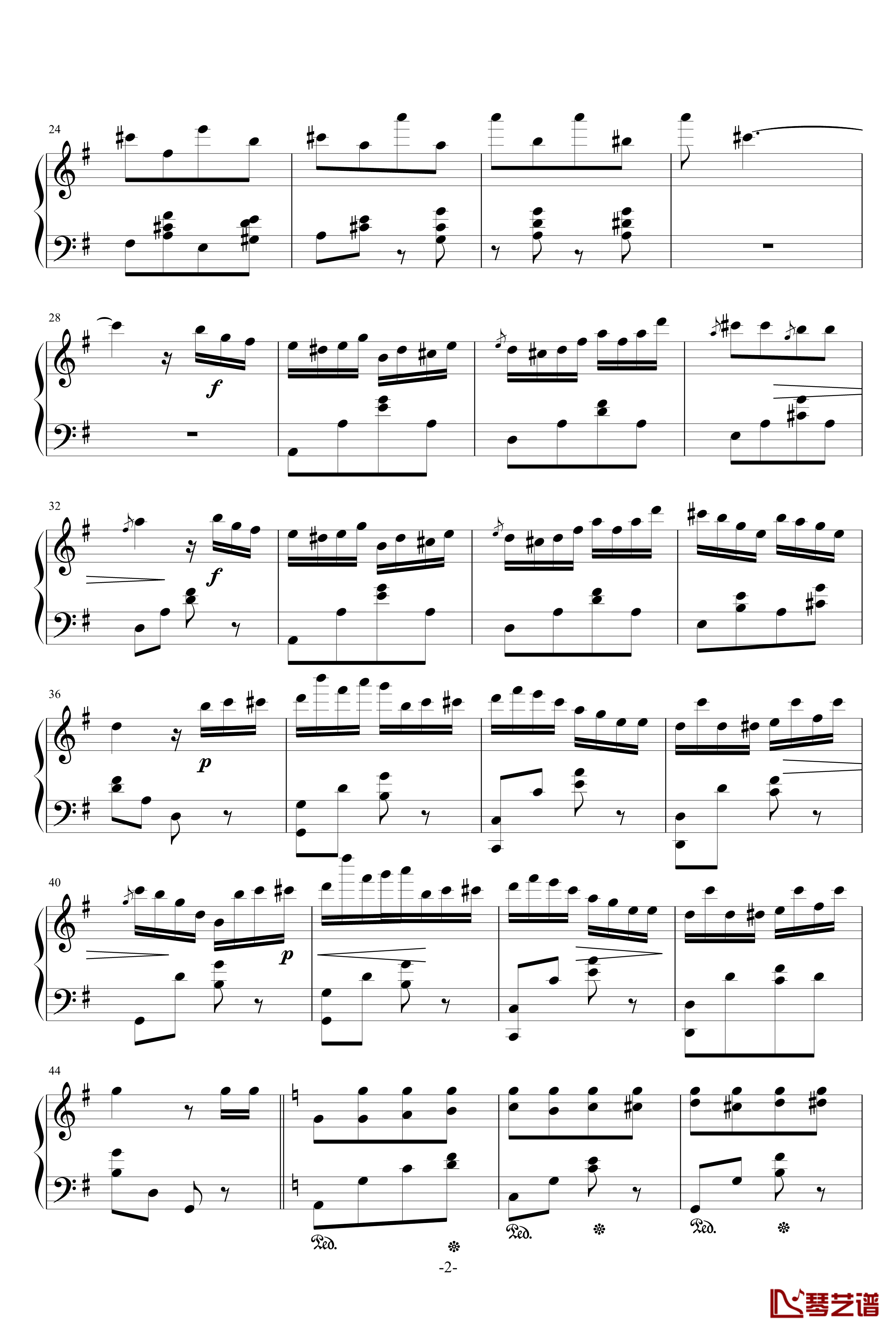喷泉之歌钢琴谱-世界名曲2
