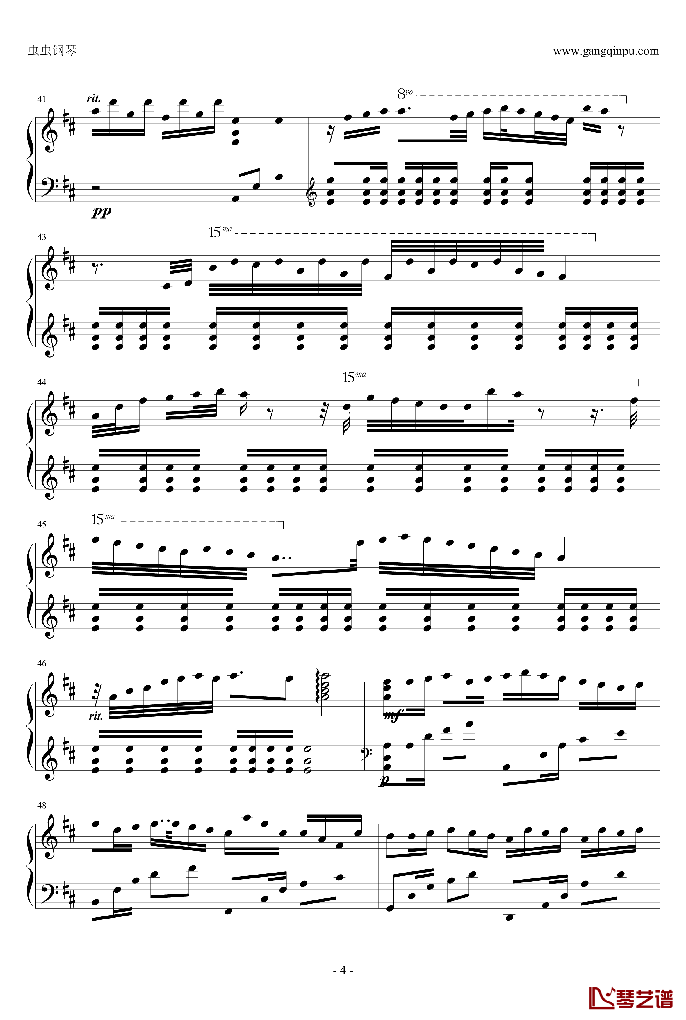卡农钢琴谱-帕赫贝尔-Pachelbel4
