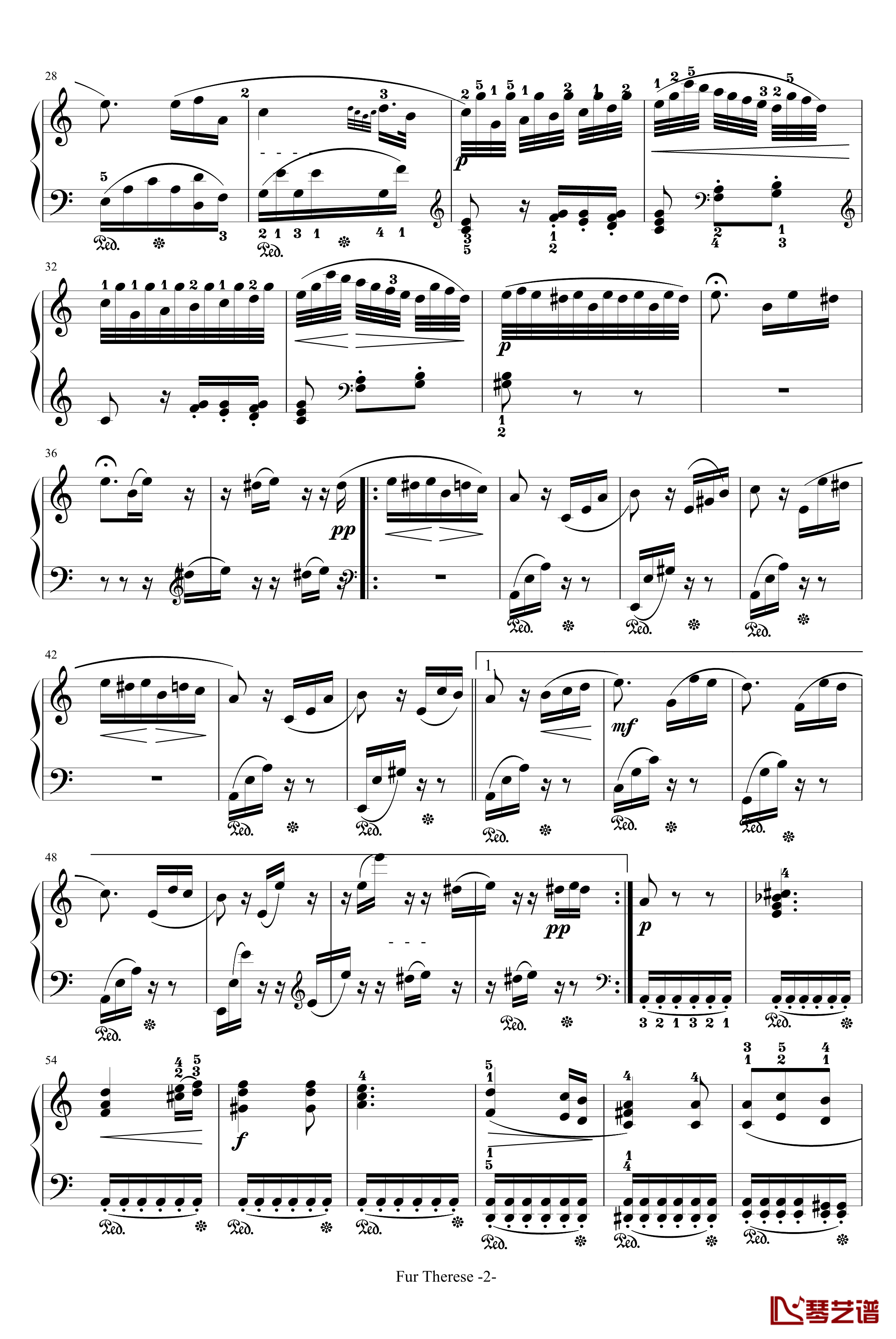 献给爱丽丝钢琴谱-带指法-贝多芬-beethoven2