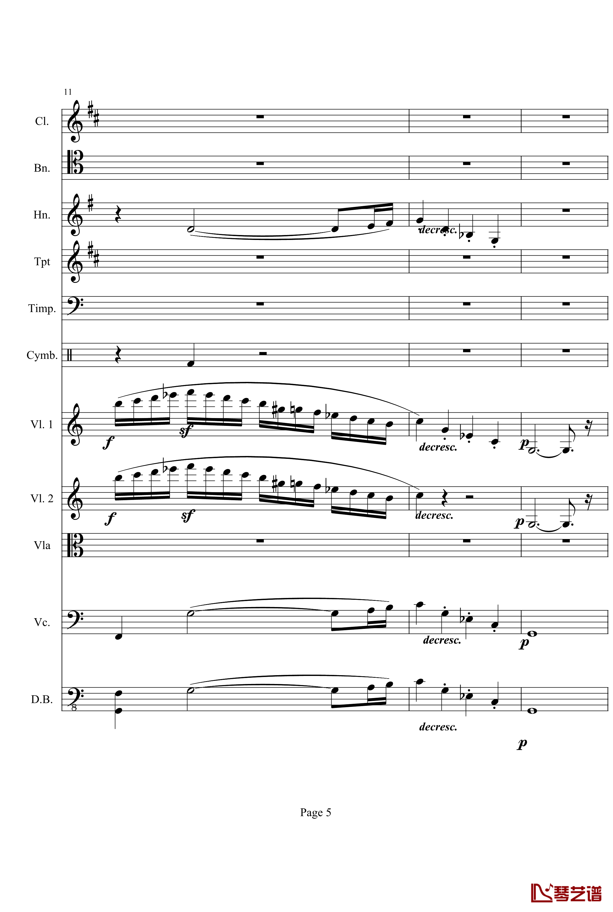 奏鸣曲之交响钢琴谱-第21首-Ⅰ-贝多芬-beethoven5